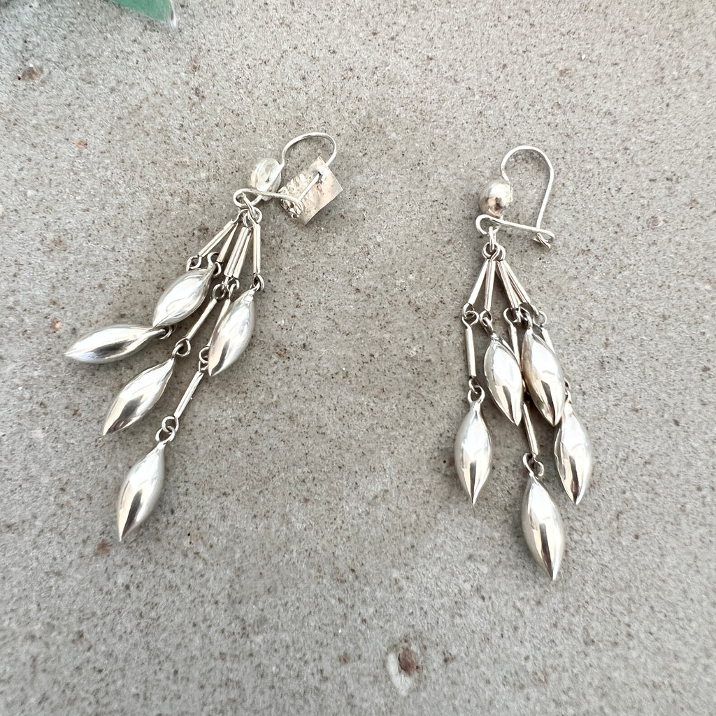 Vintage Silver Rice Beads Earring