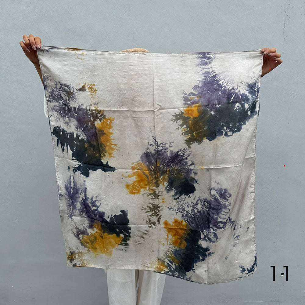 花影 -HANAKAGE- Silk Scarf  _YELLOW