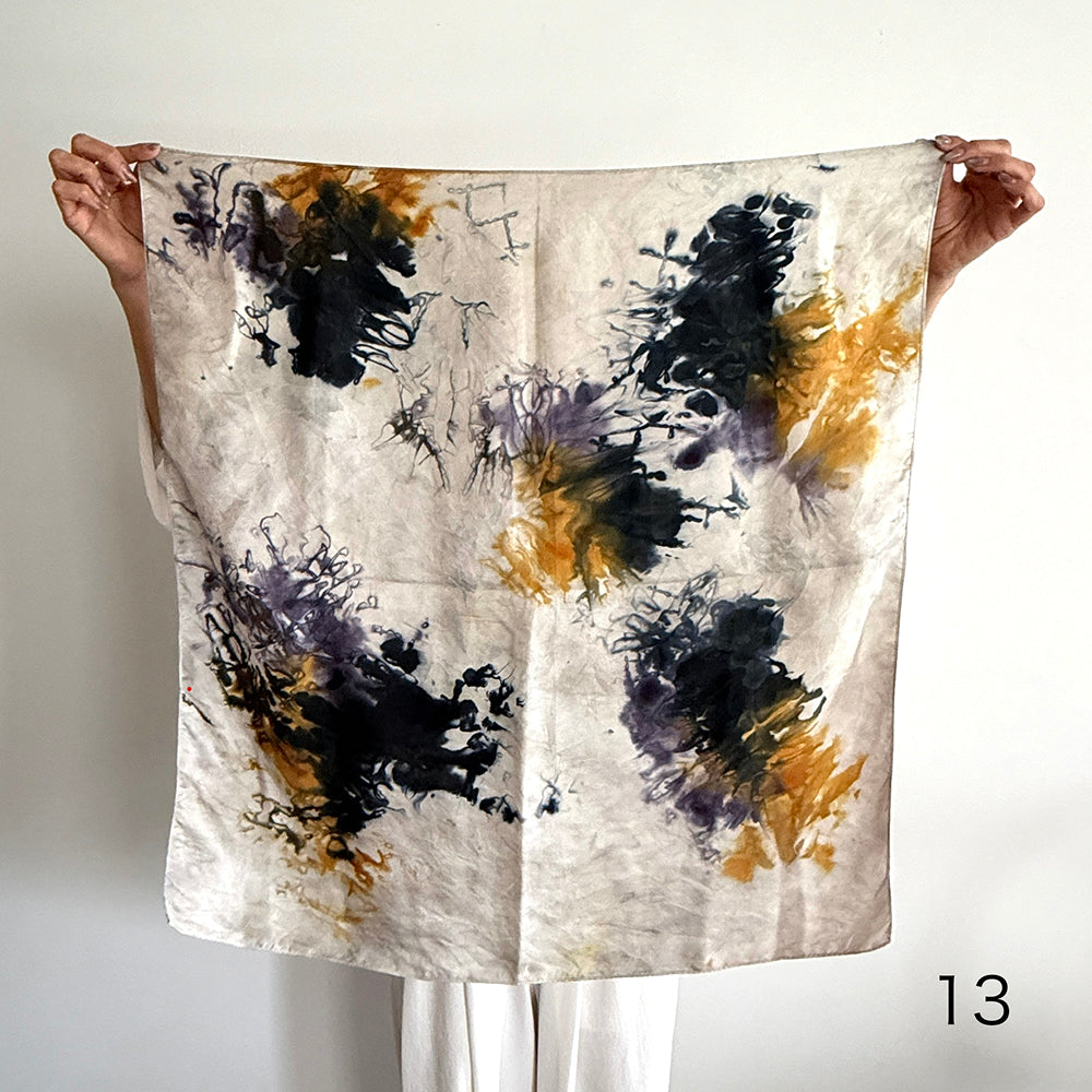 花影 -HANAKAGE- Silk Scarf  _YELLOW