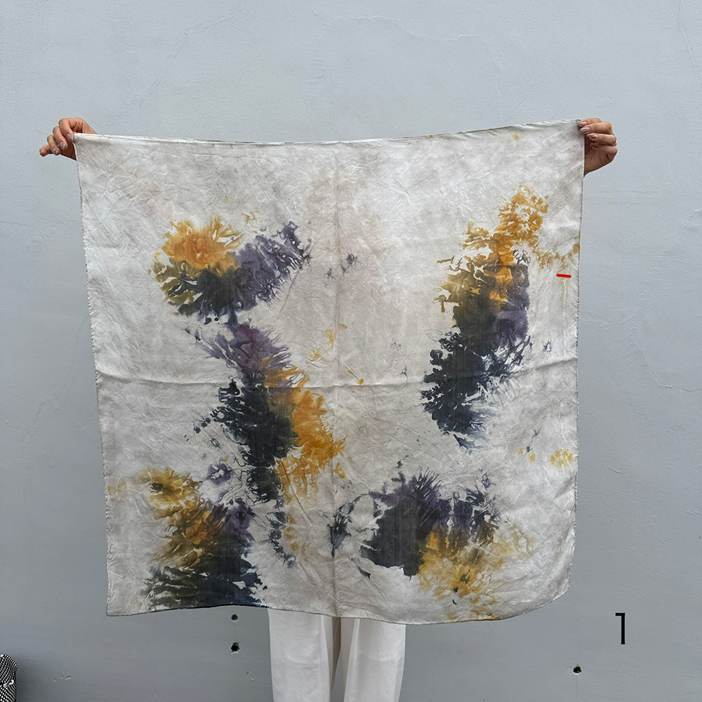 花影 -HANAKAGE- Silk Scarf  _YELLOW