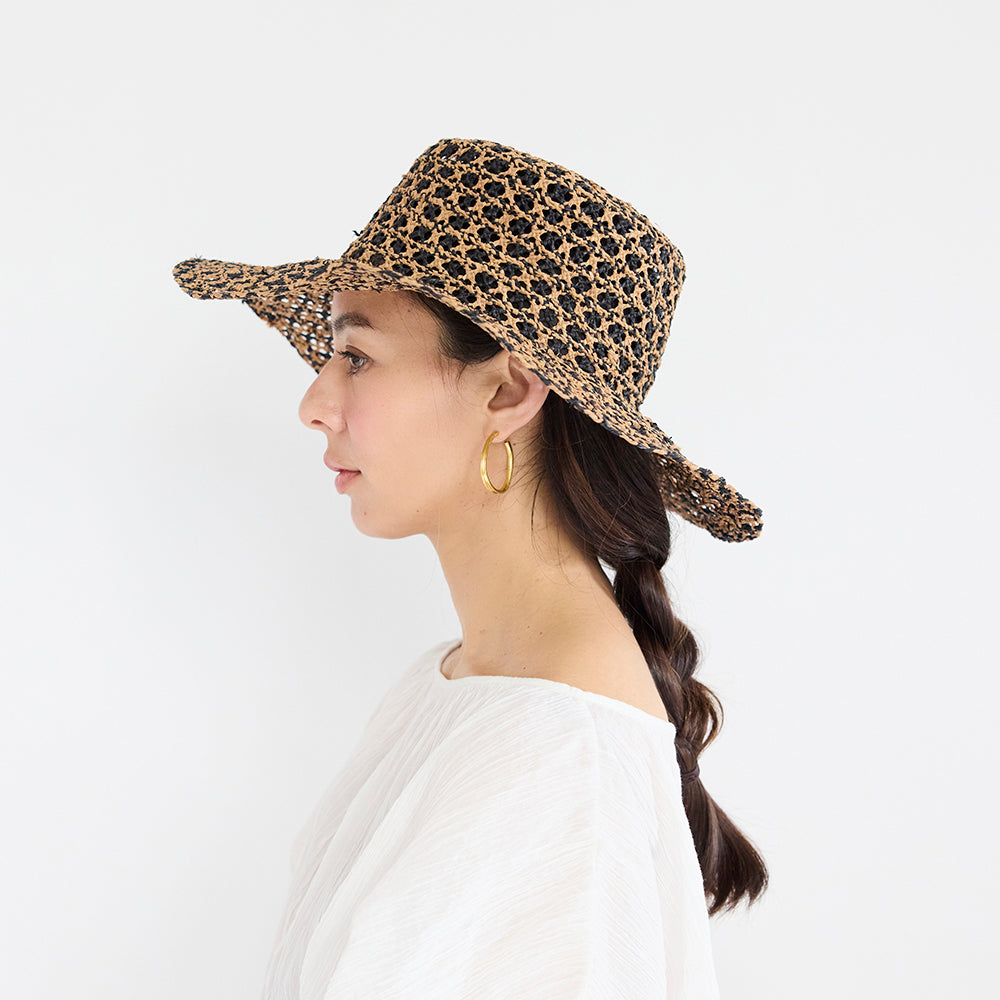 Two-tone Braid Wide Hat