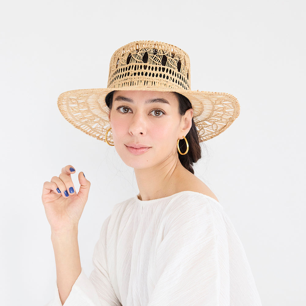 Vintage Pork Pie (Raffia Leaf)