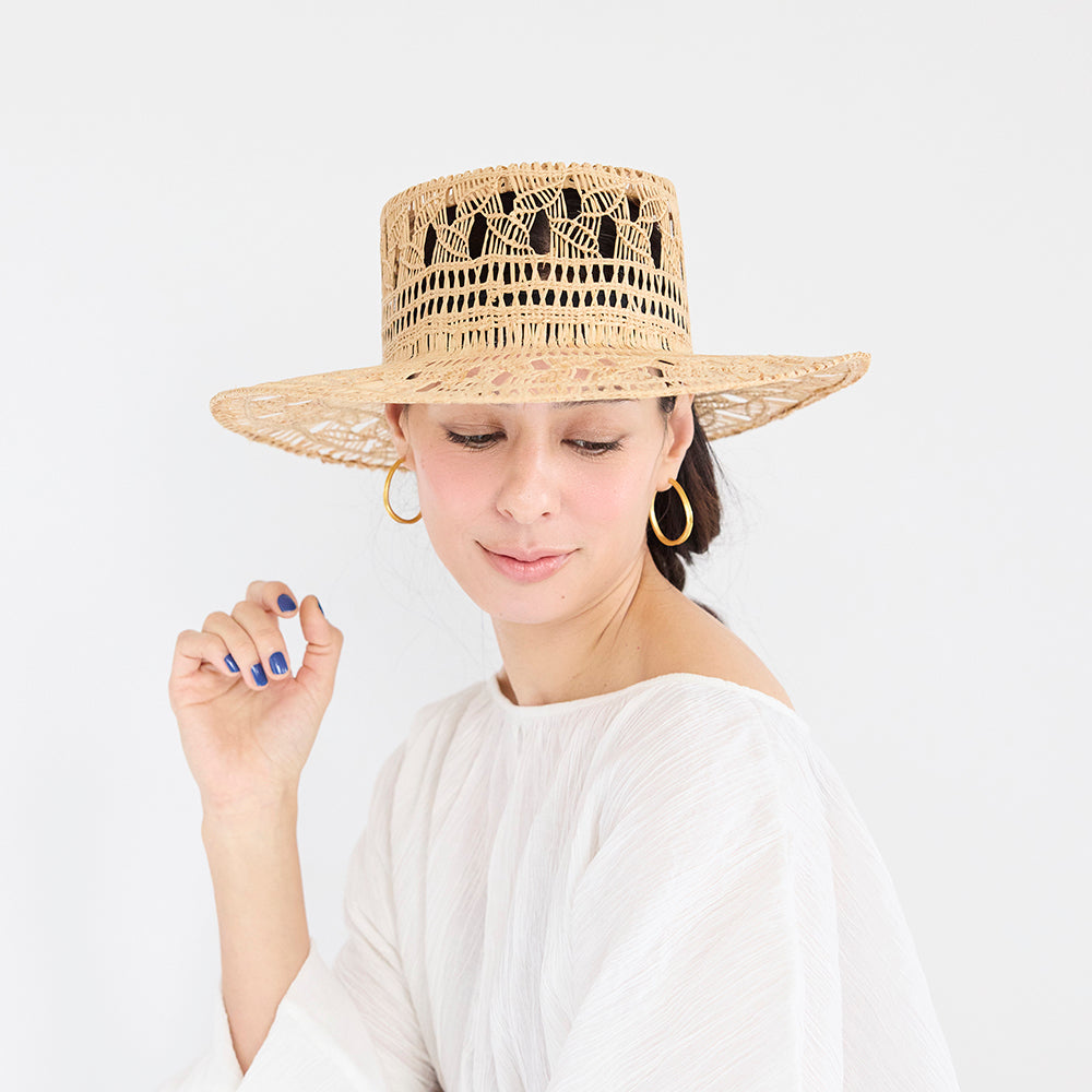 Vintage Pork Pie (Raffia Leaf)