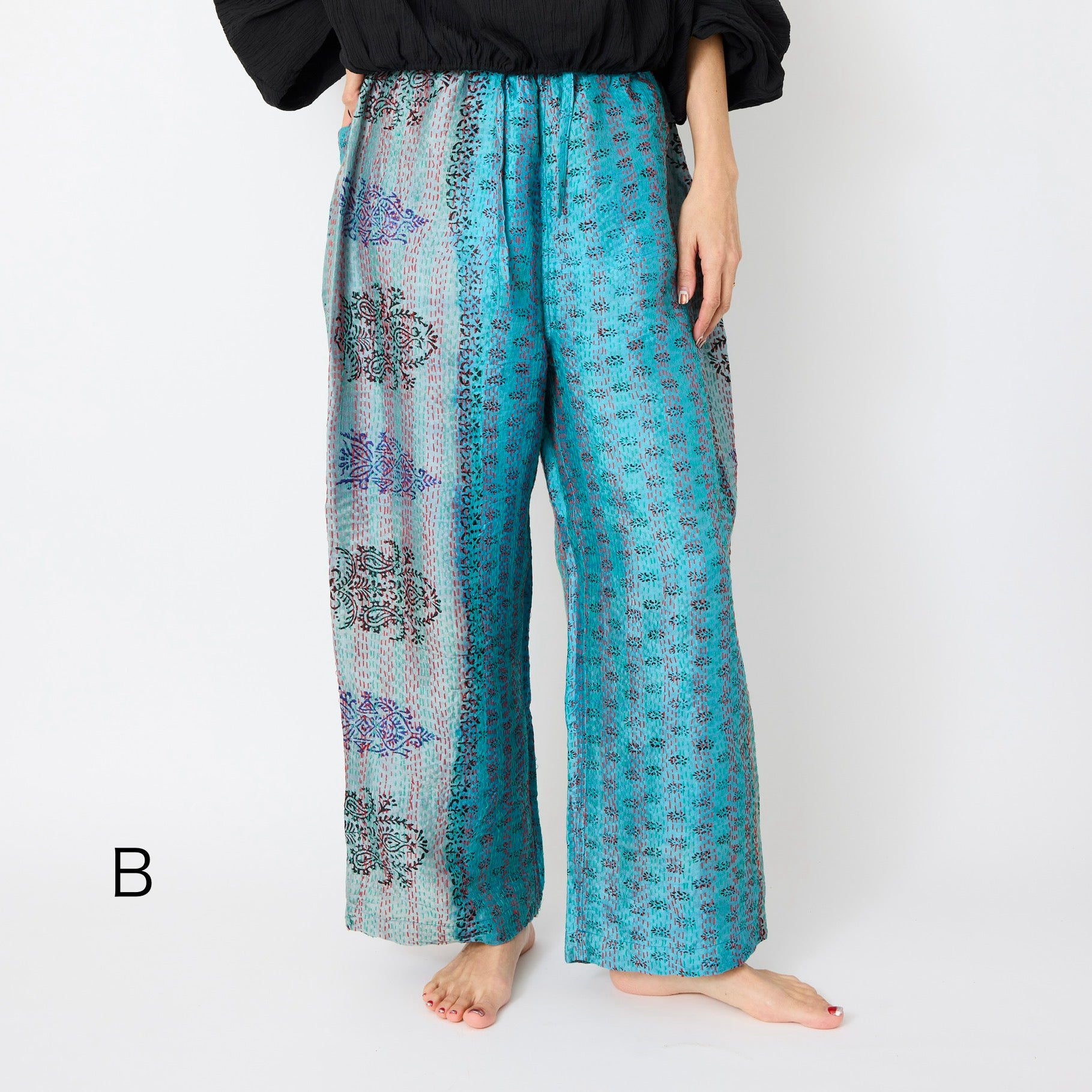 Ralli Stitch Silk Pants
