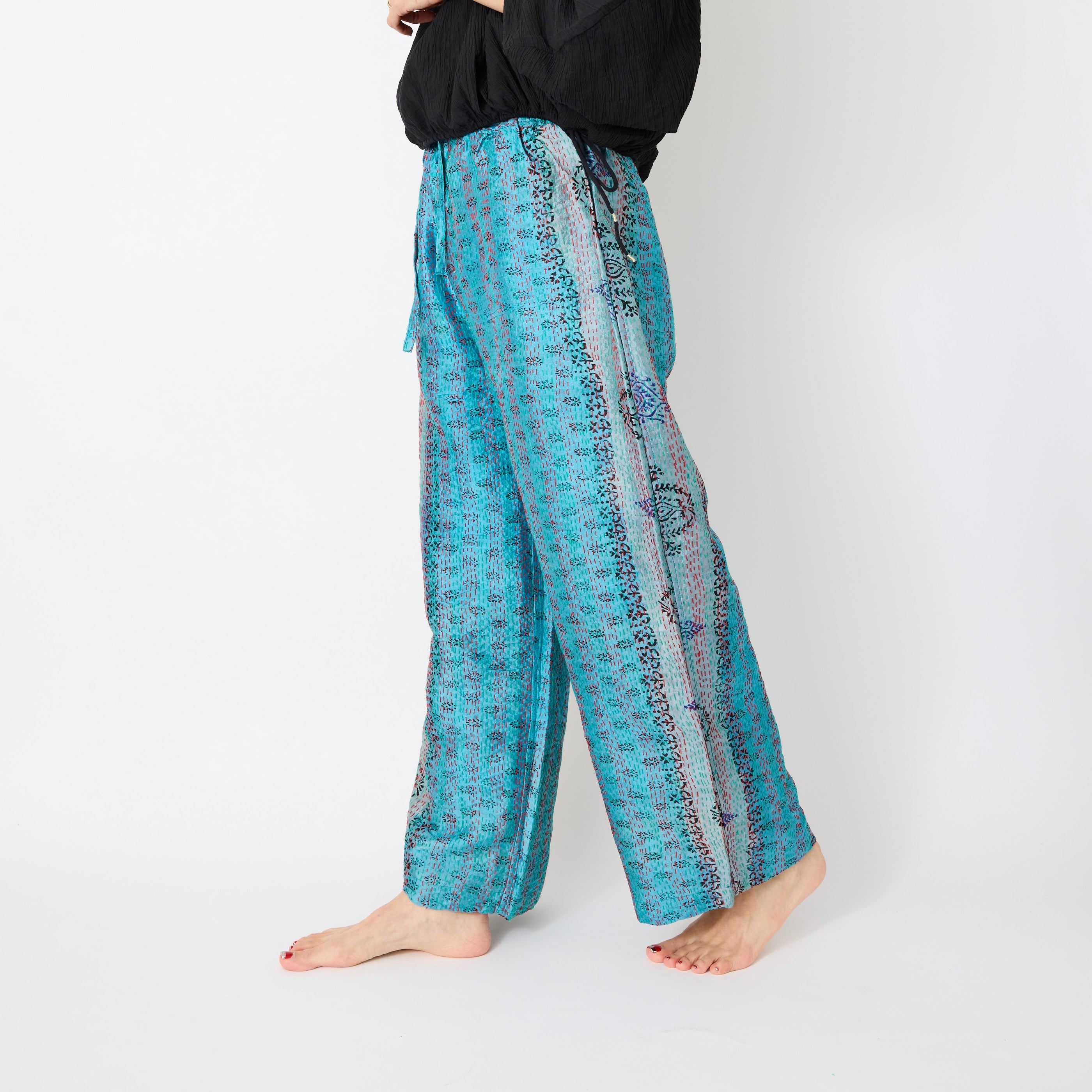 Ralli Stitch Silk Pants