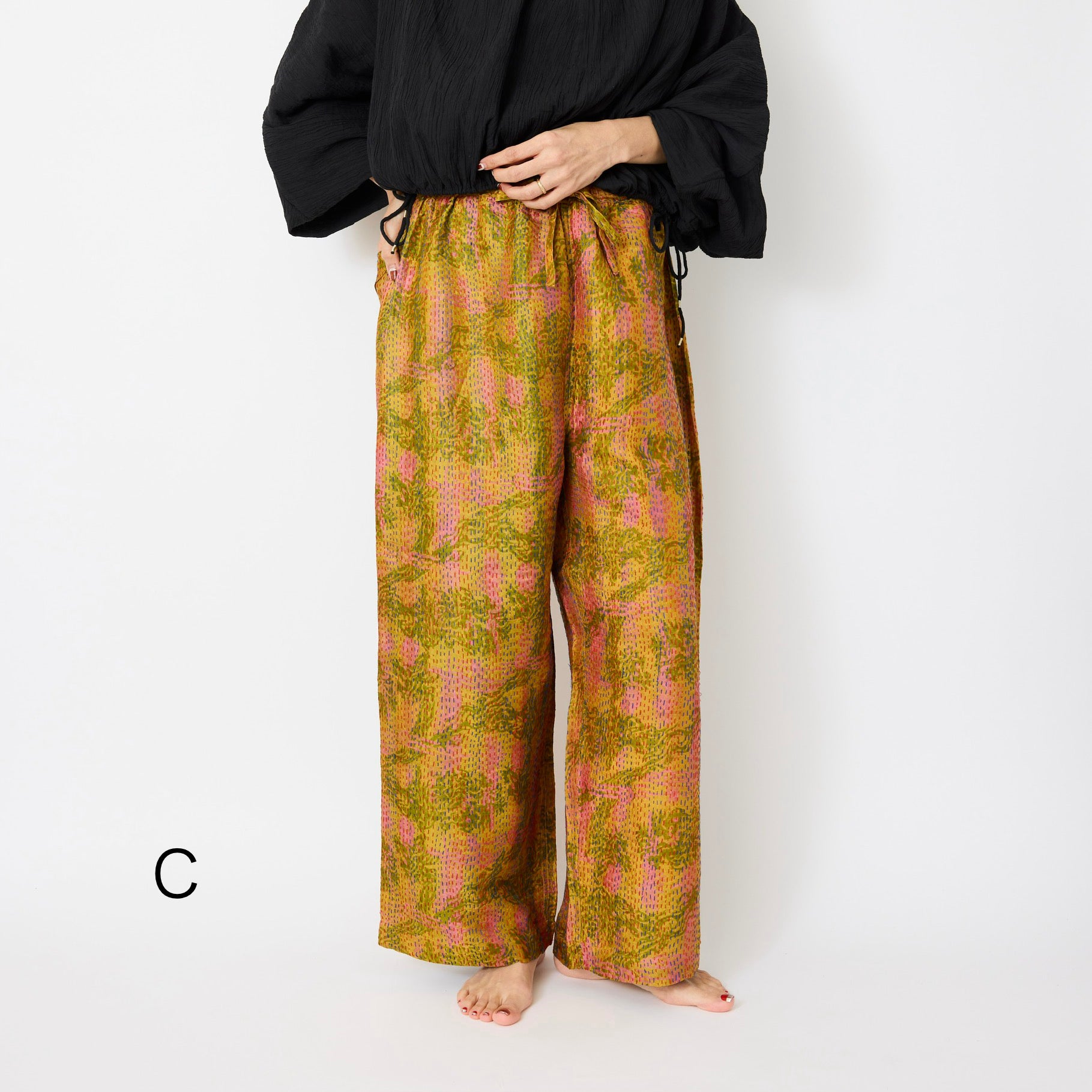 Ralli Stitch Silk Pants