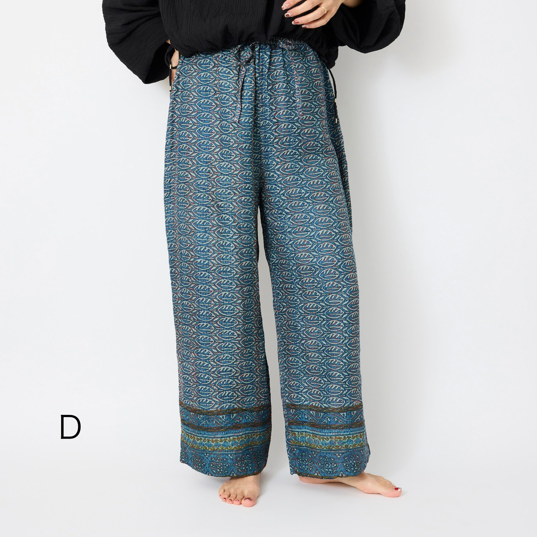 Ralli Stitch Silk Pants