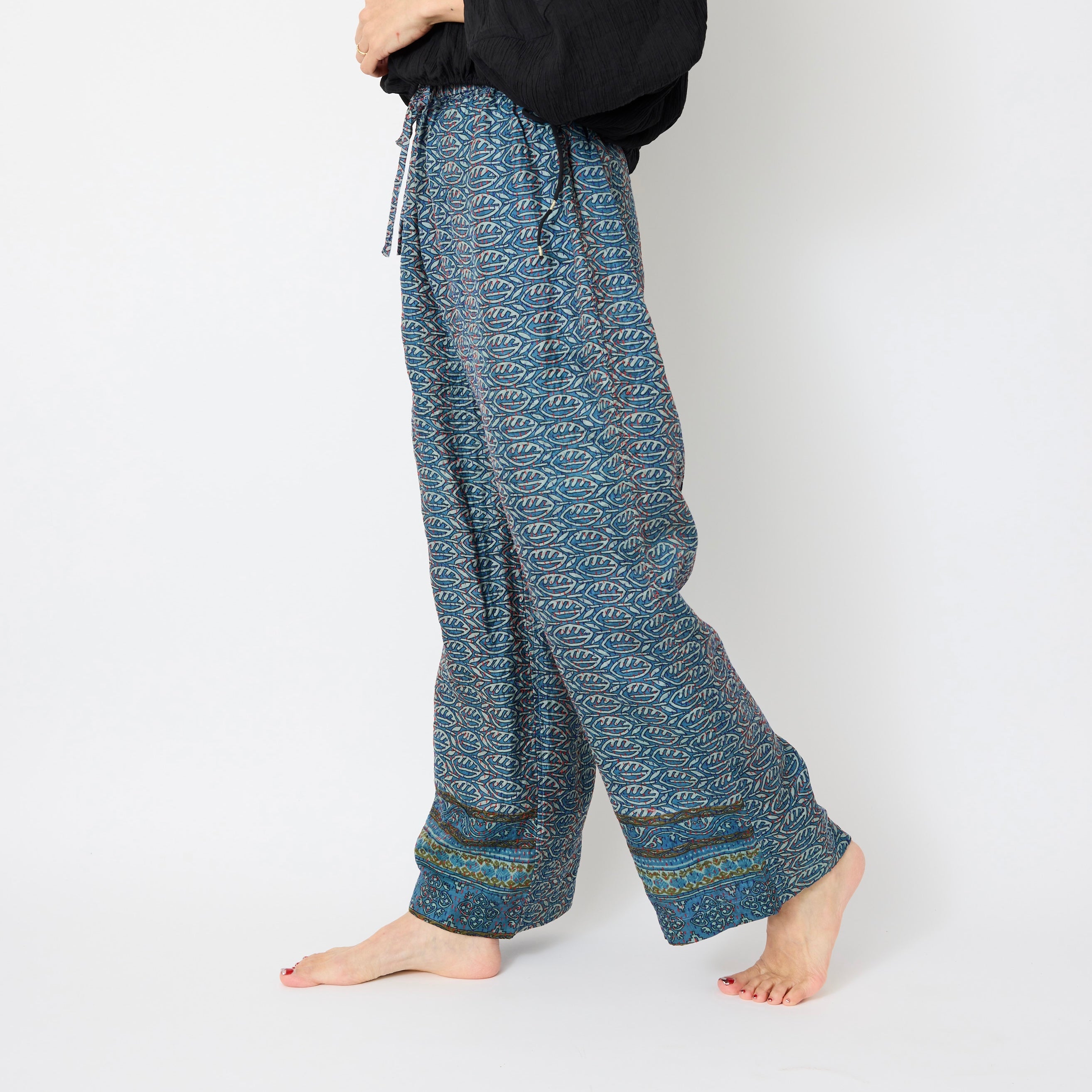 Ralli Stitch Silk Pants
