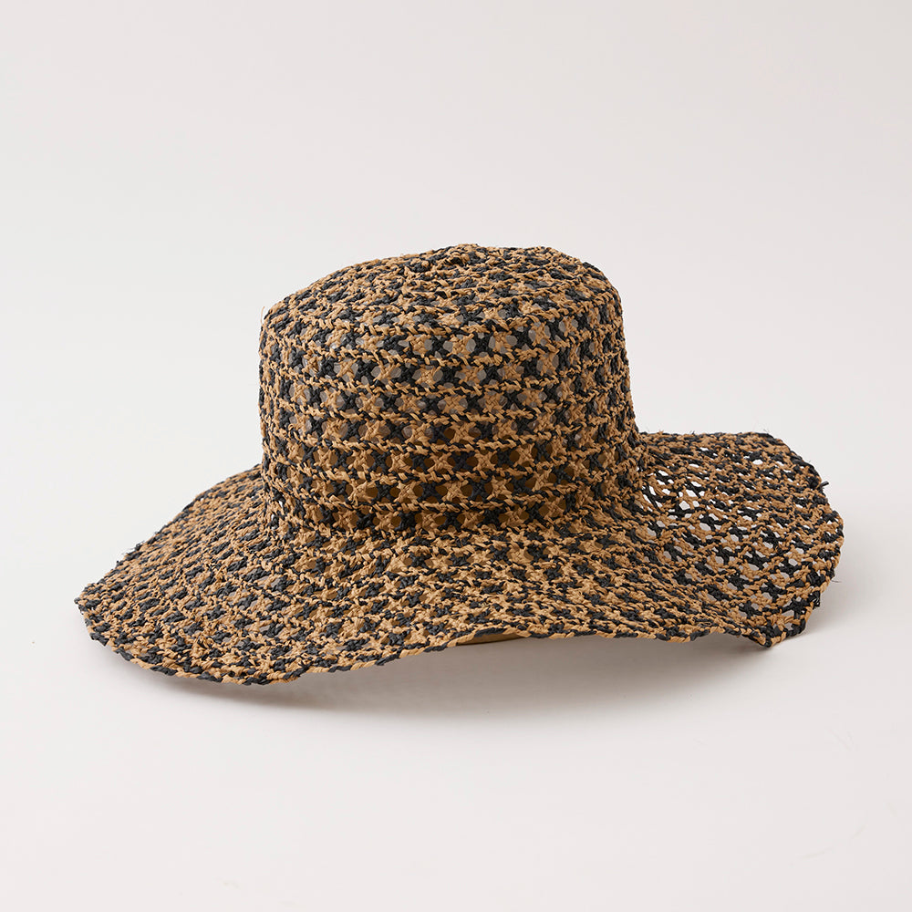 Two-tone Braid Wide Hat