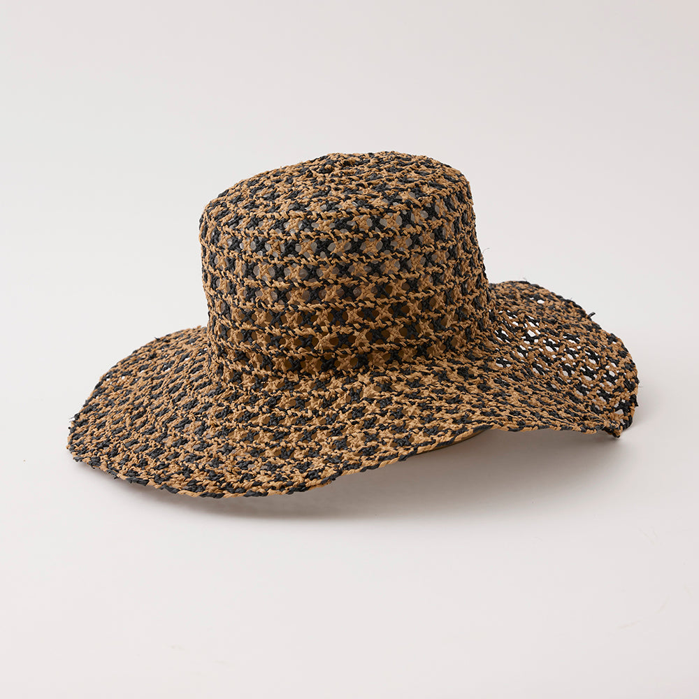 Two-tone Braid Wide Hat