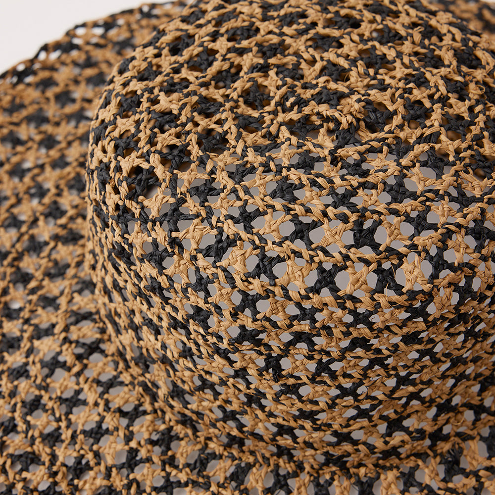 Two-tone Braid Wide Hat