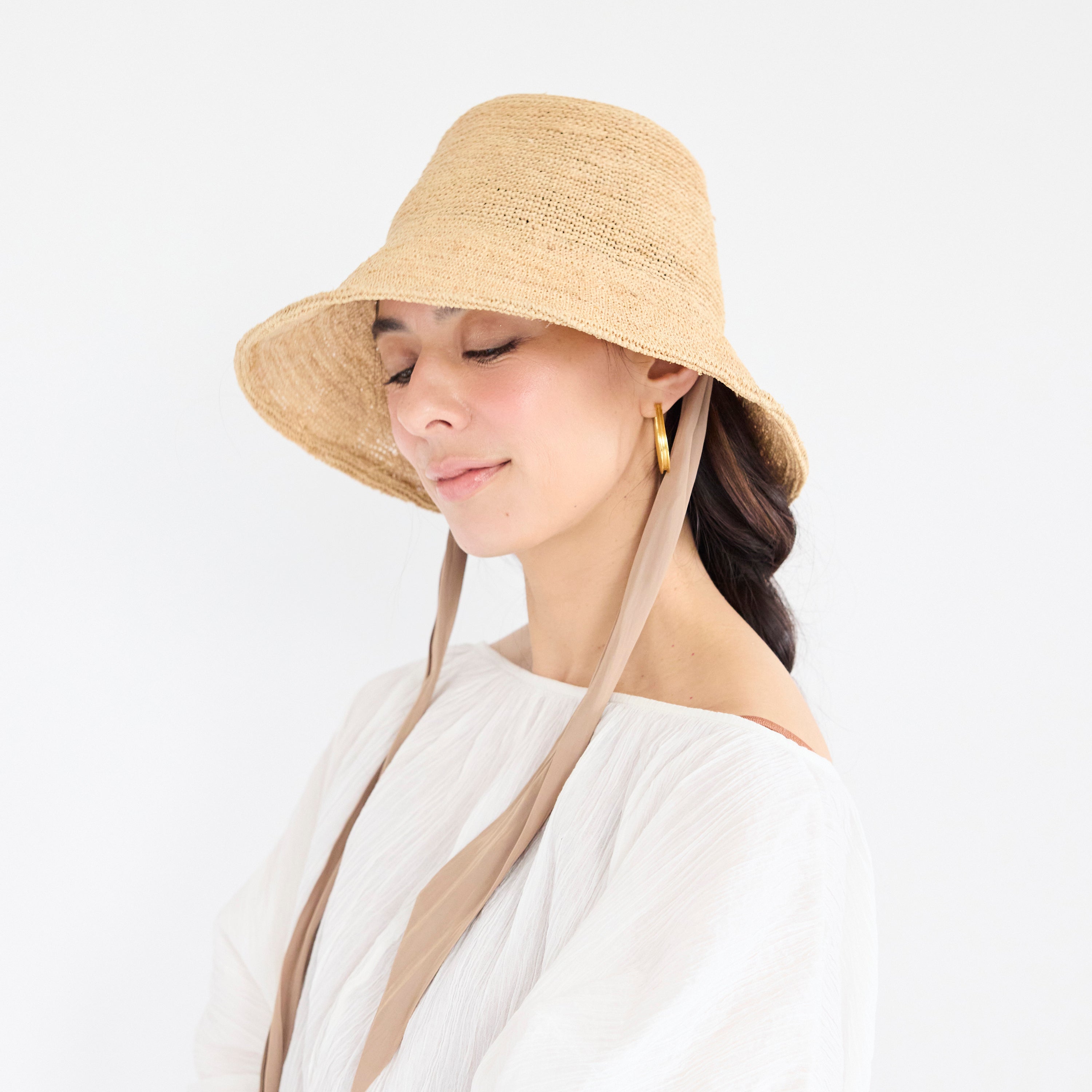 美品 marihoja 【Weave Raffia Fedra Hat】 Weave Raffia Shade Hat