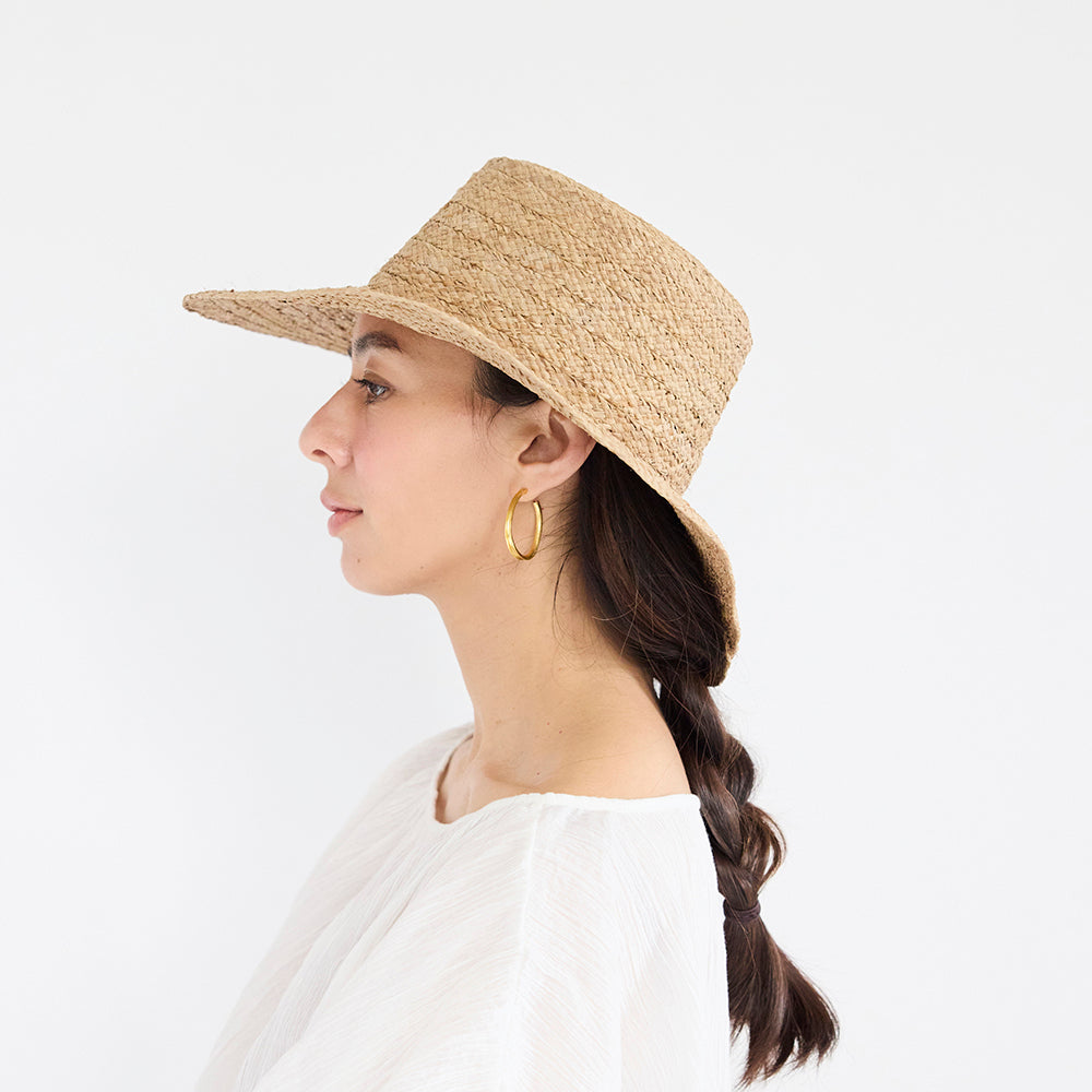 Caramel Raffia Wide Hat