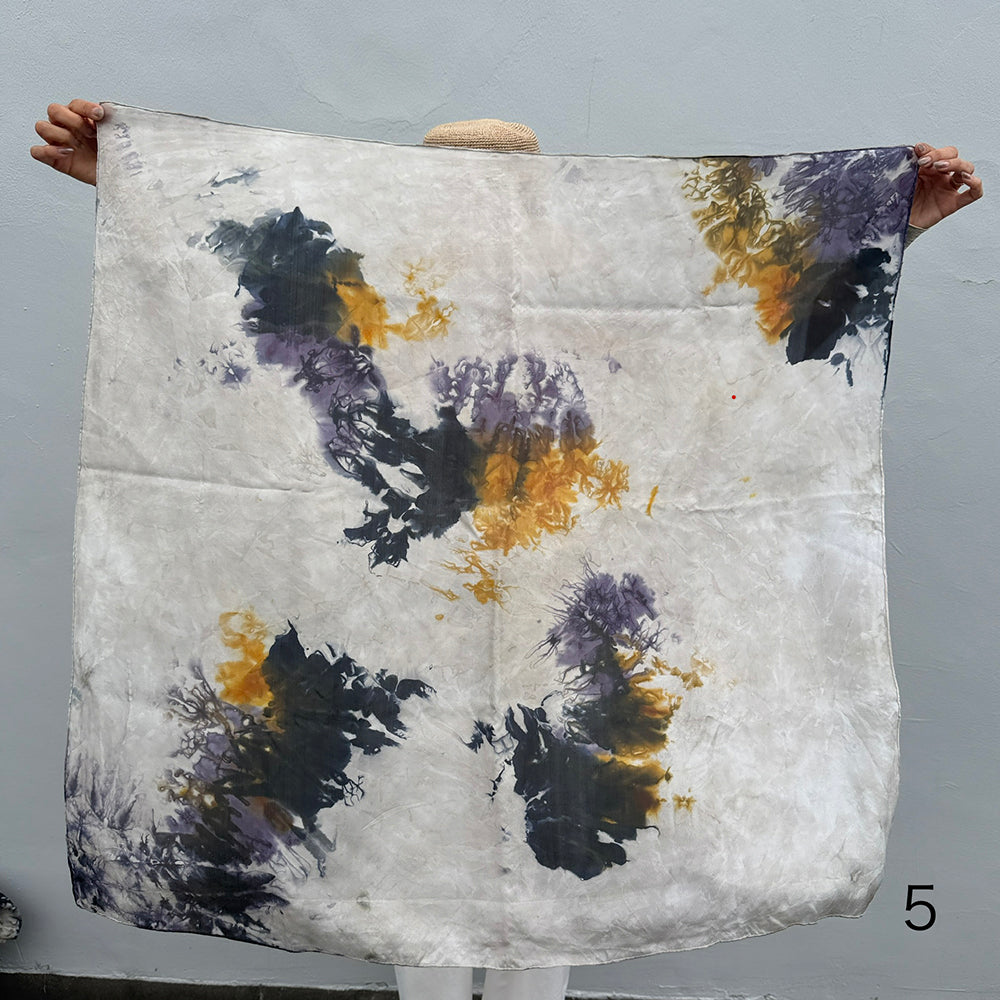 花影 -HANAKAGE- Silk Scarf  _YELLOW