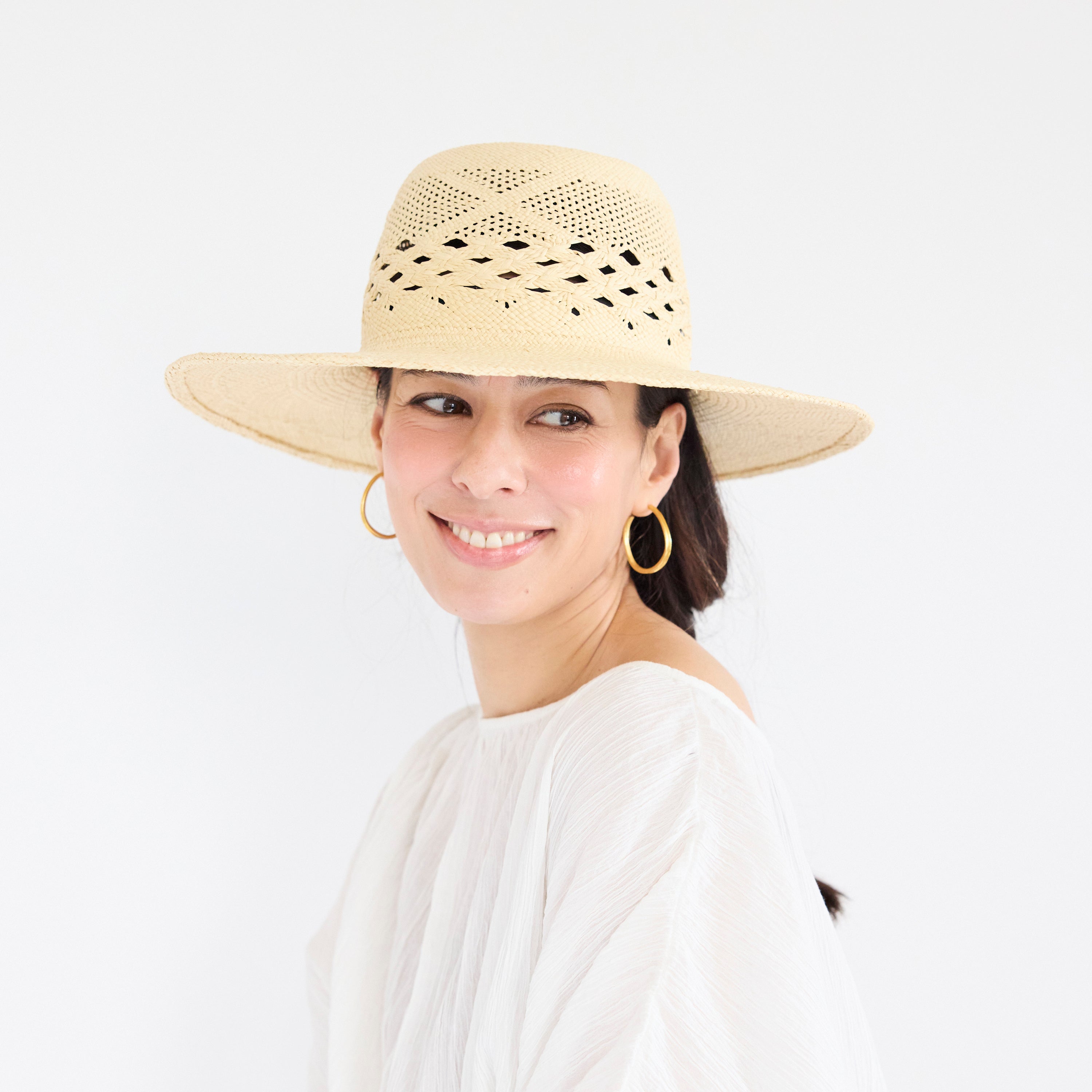 Vintage Crown Lace Panama Hat