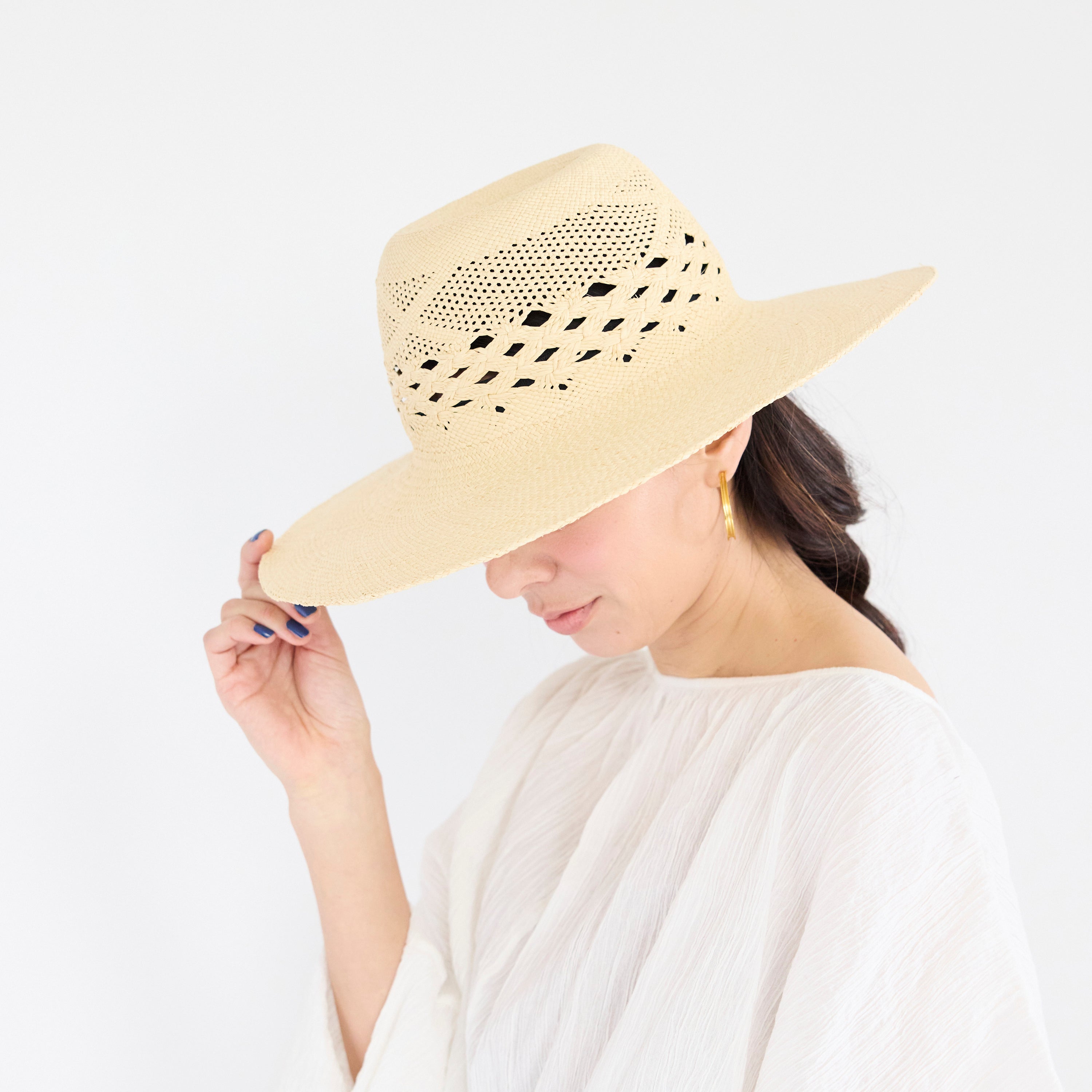 Vintage Crown Lace Panama Hat