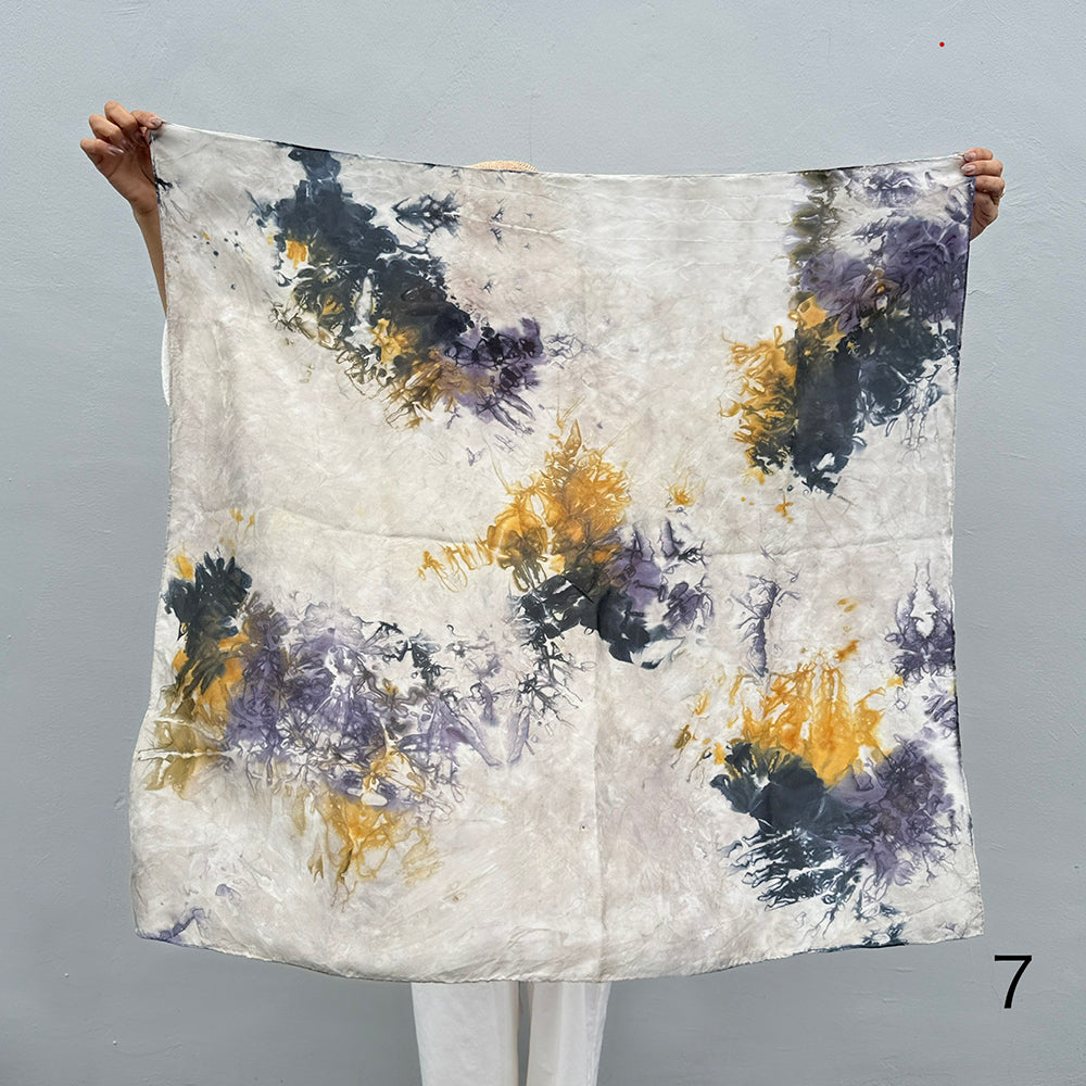 花影 -HANAKAGE- Silk Scarf  _YELLOW