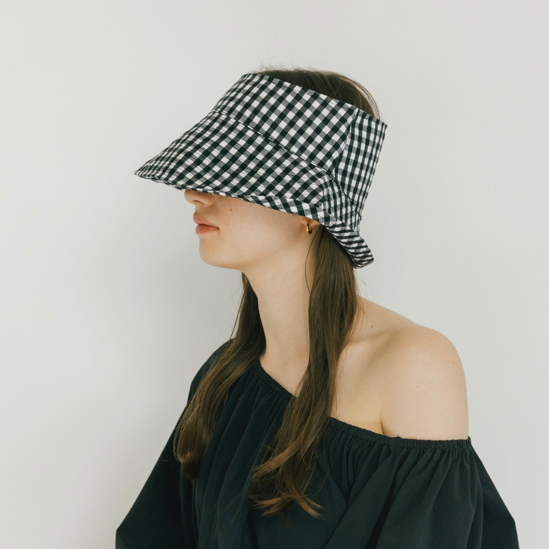 Gingham Visor Hat