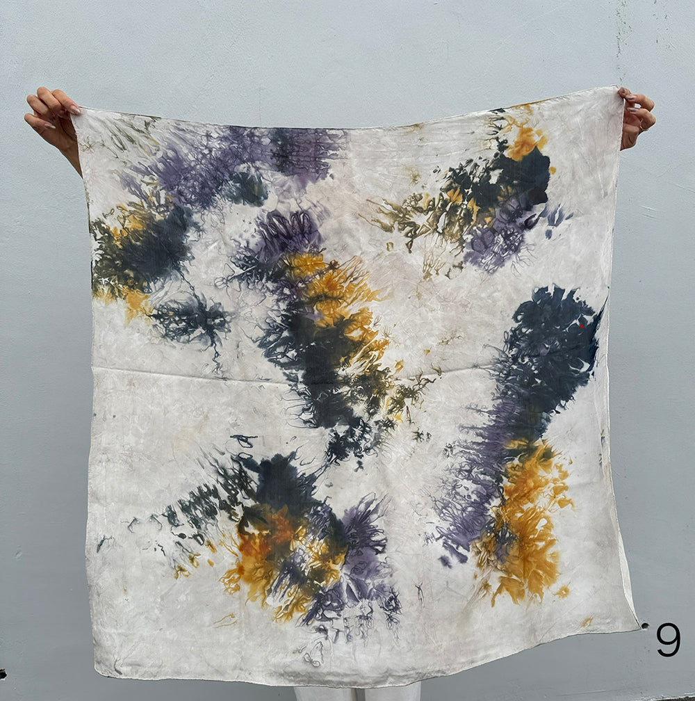 花影 -HANAKAGE- Silk Scarf  _YELLOW