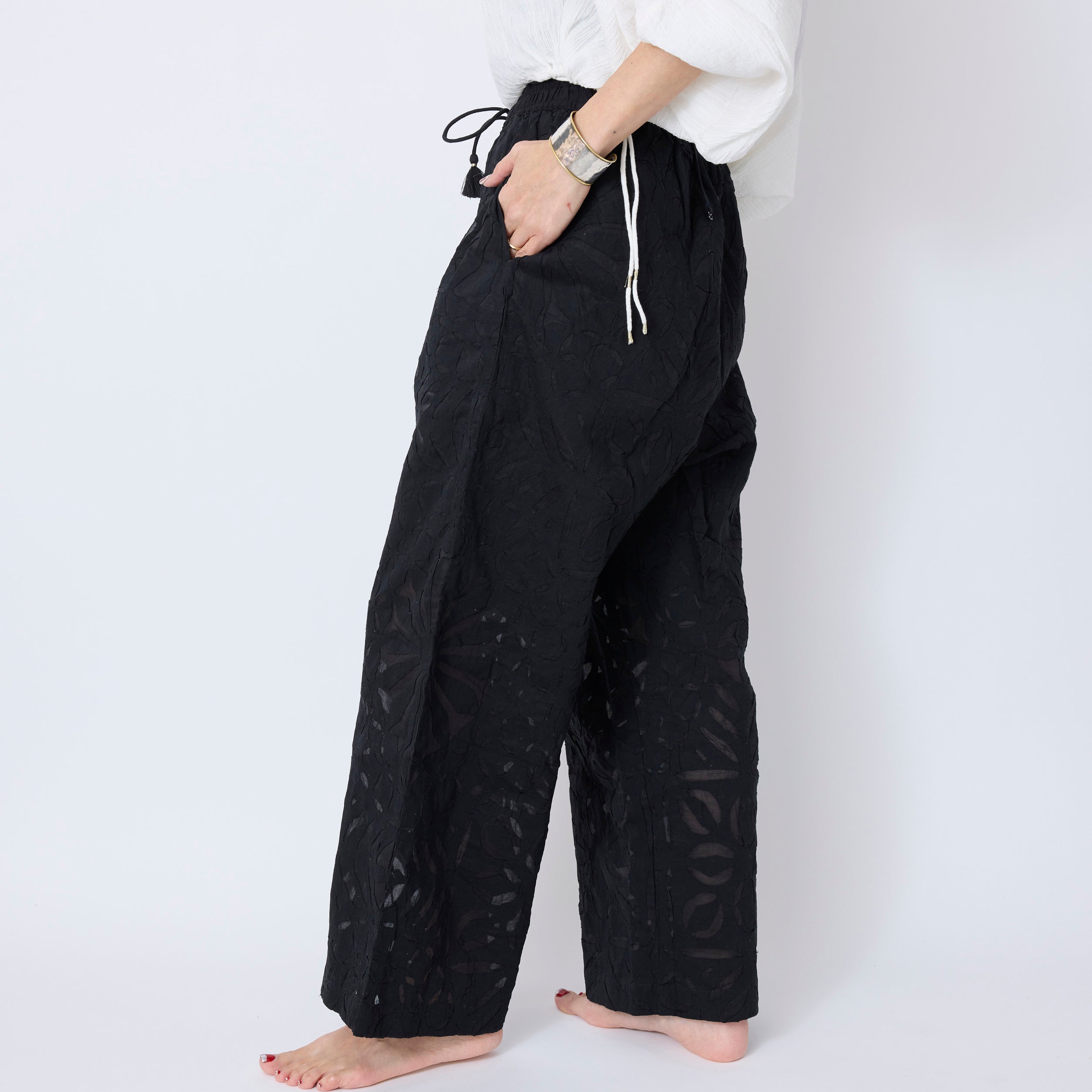 India Cut Work Quilt Pants
