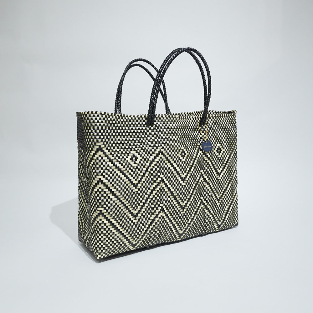 Mercado Bag " Isabel " / Black&Cream Black