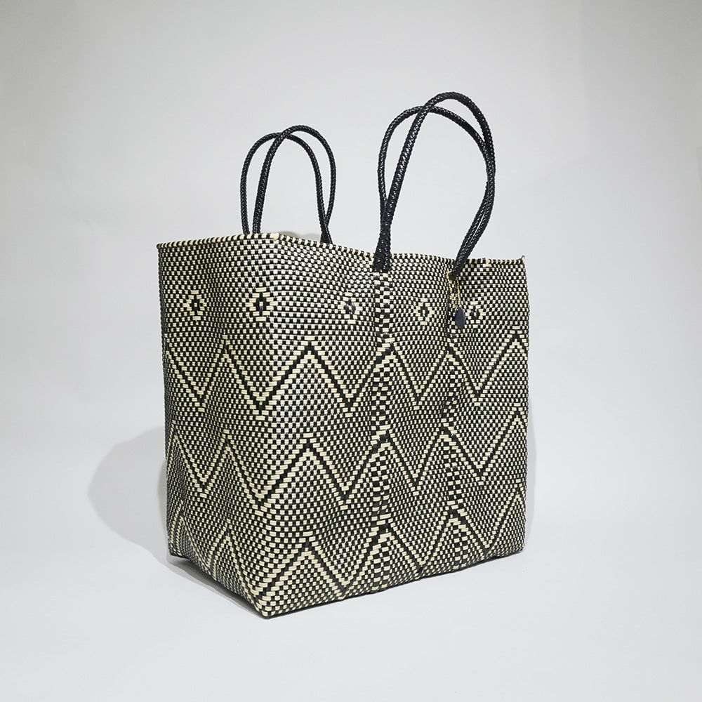 Mercado Bag " Grecia " / Black&Cream Black