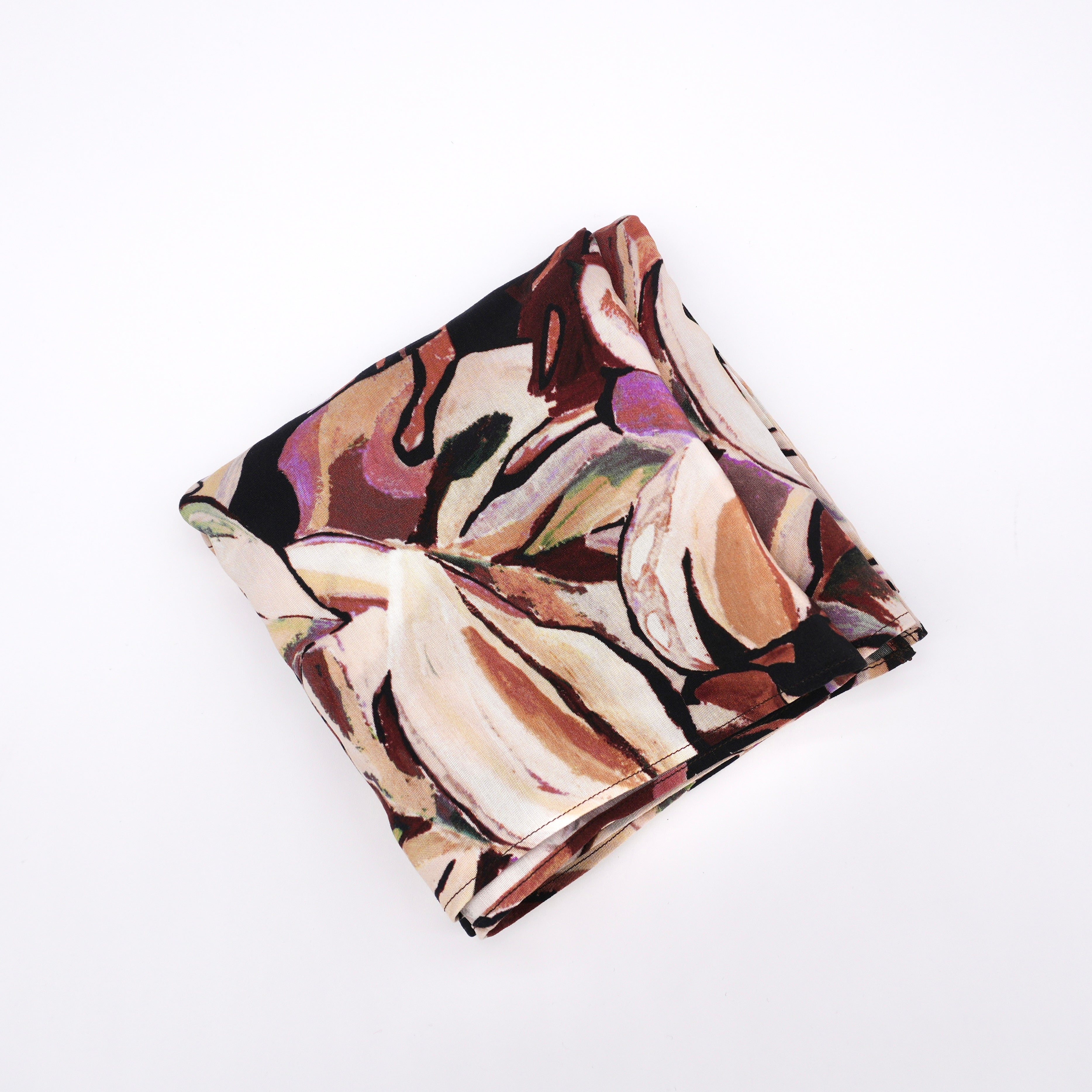 Botanical Leaf Pattern Print Scarf
