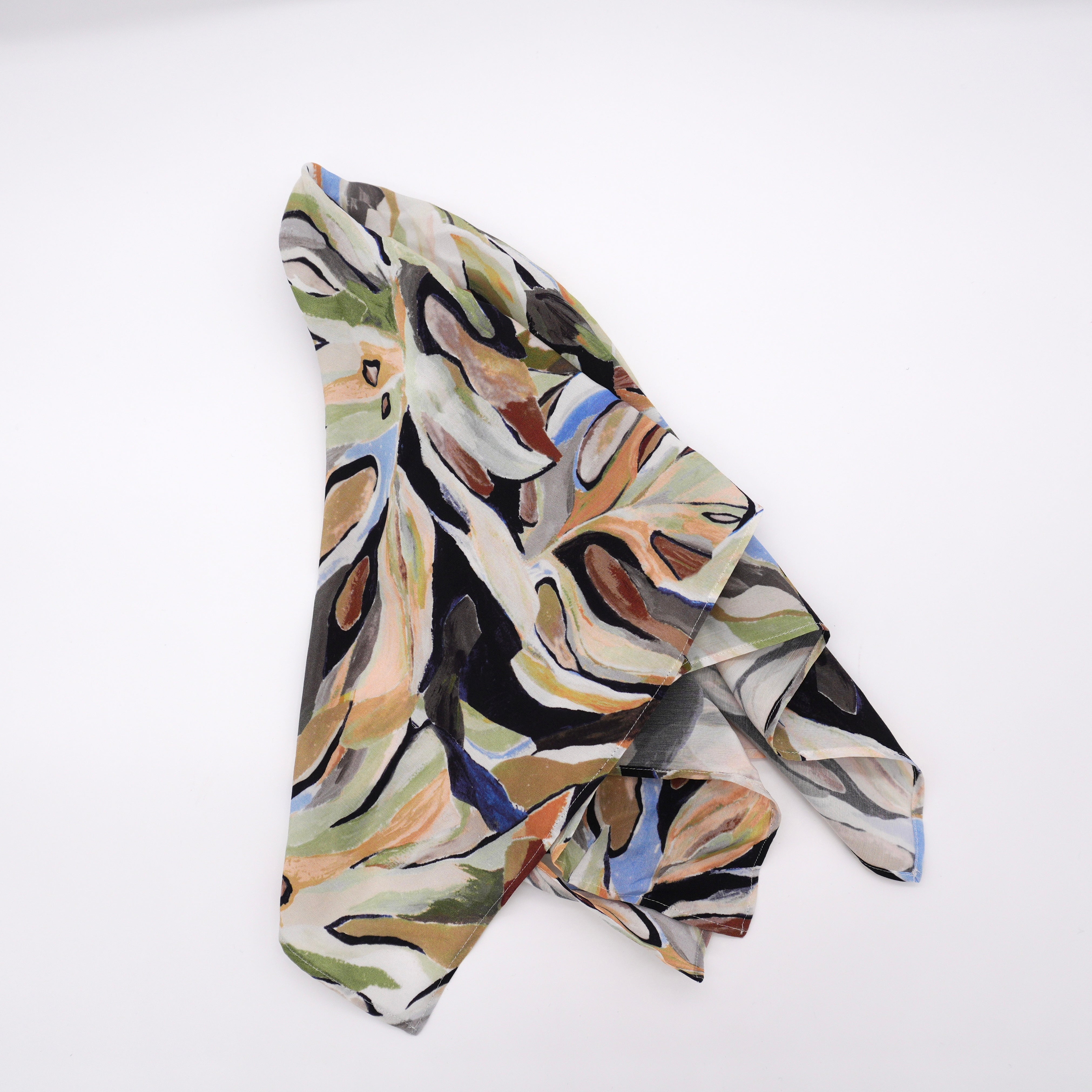 Botanical Leaf Pattern Print Scarf