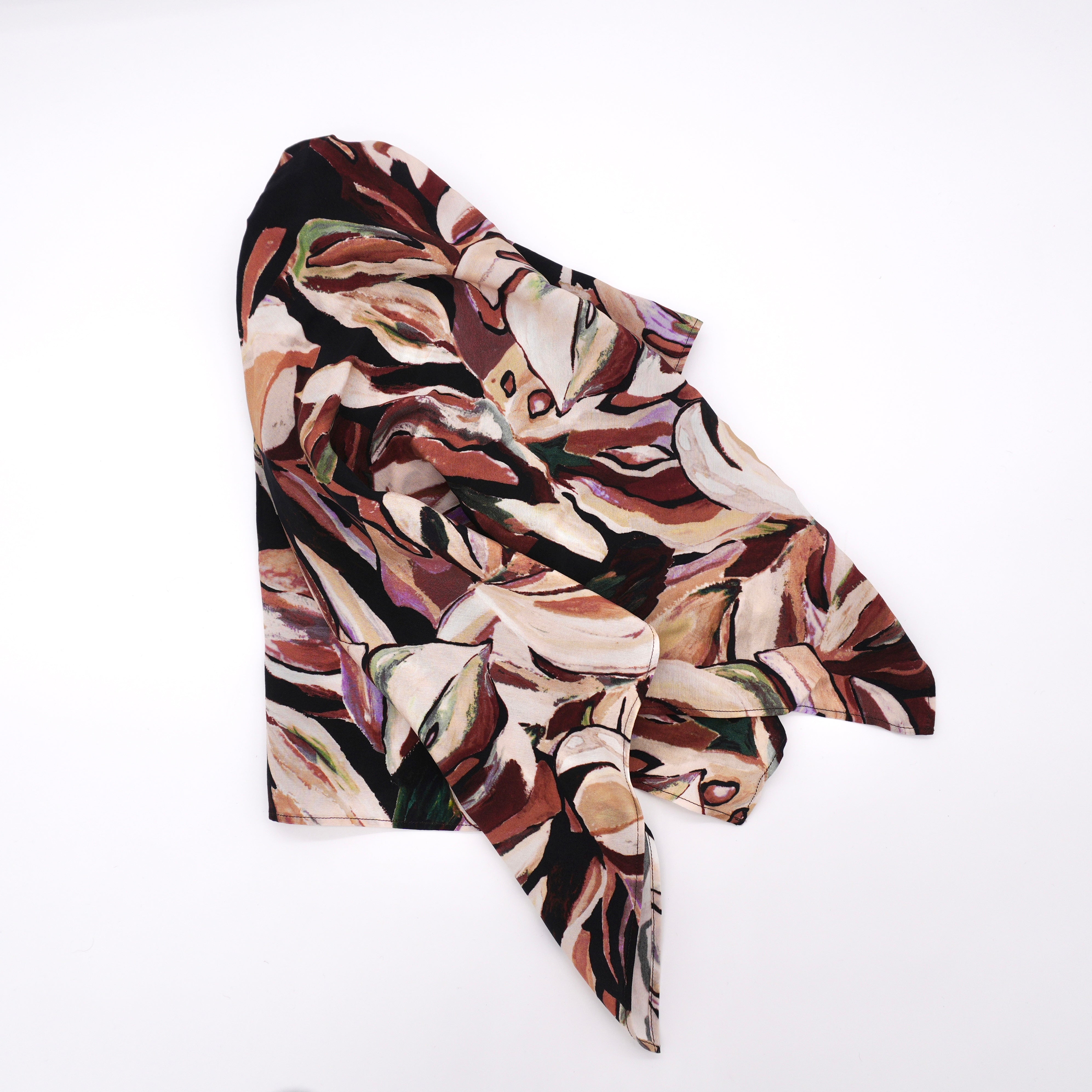 Botanical Leaf Pattern Print Scarf