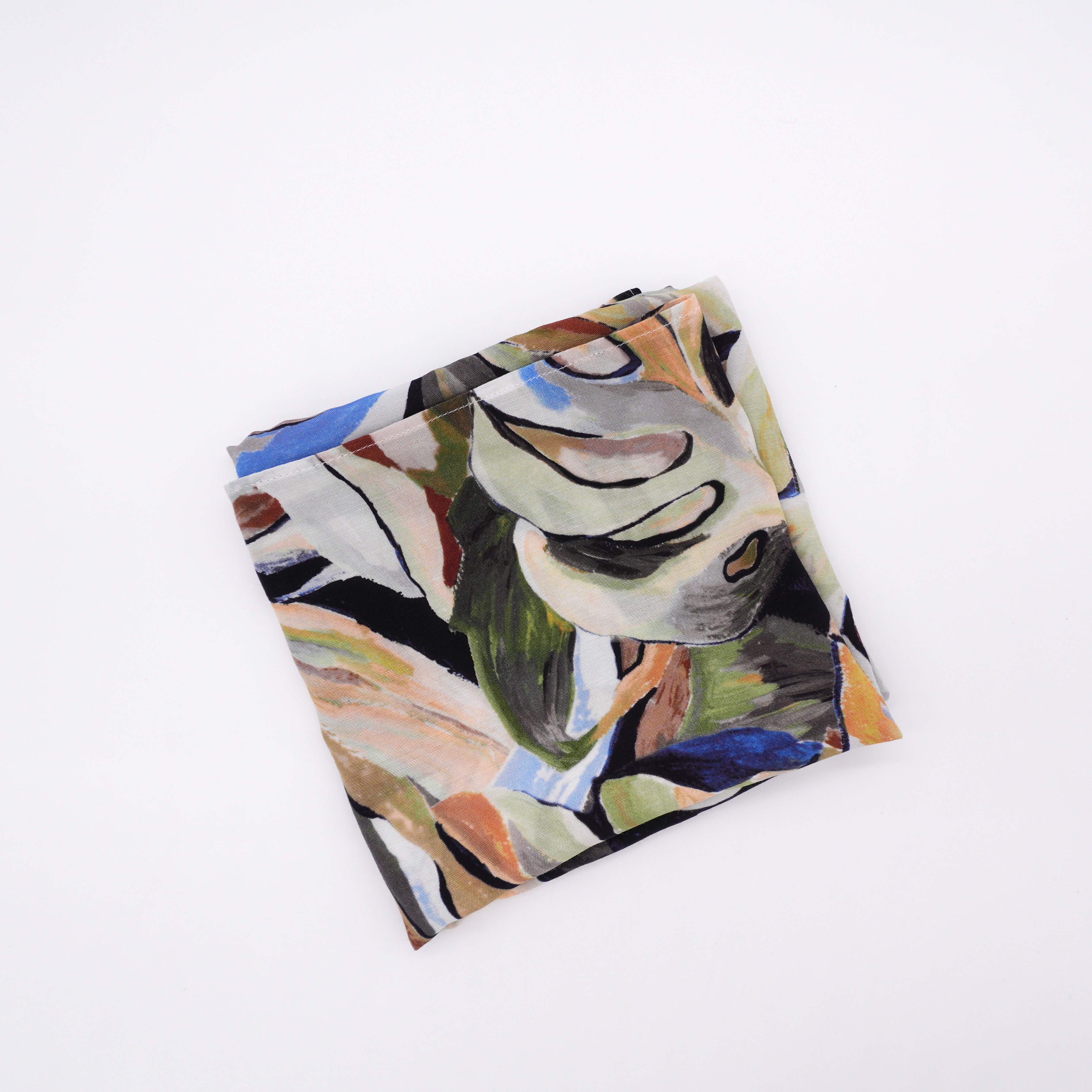 Botanical Leaf Pattern Print Scarf