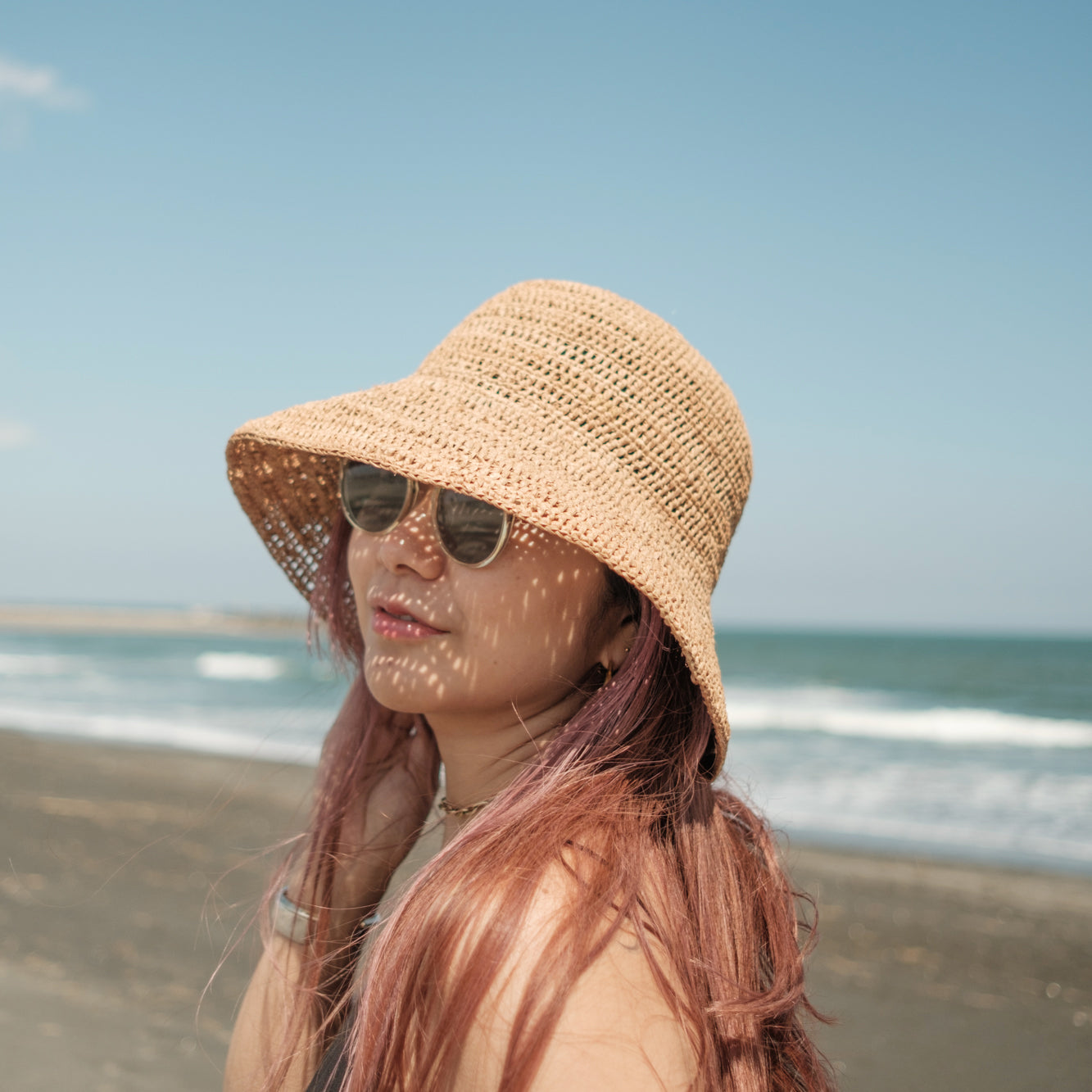 Raffia Lace Crochet Hat
