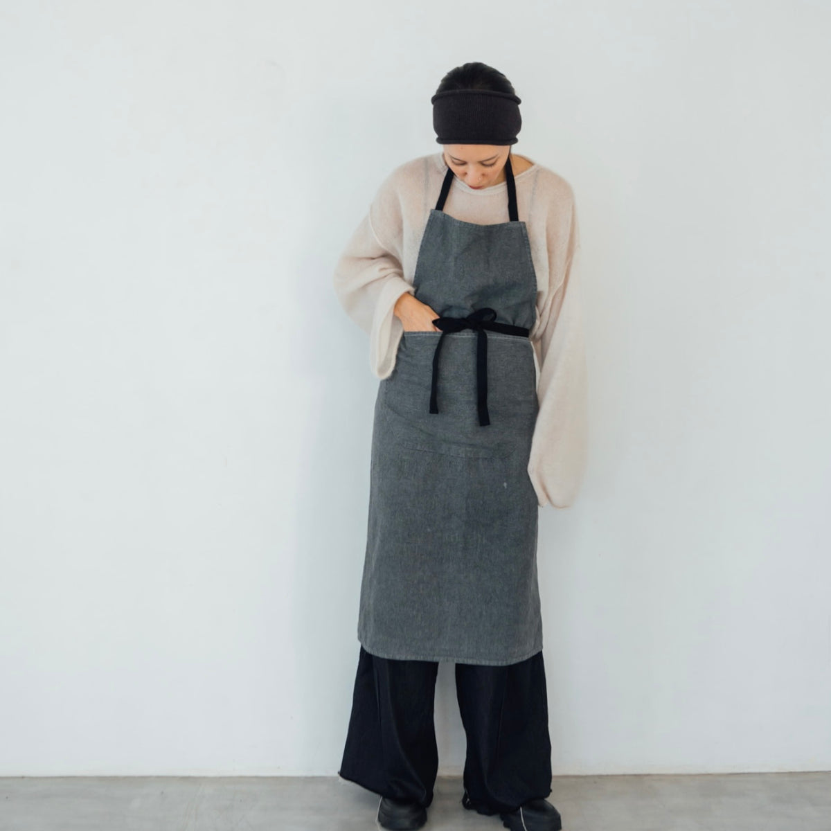 Black Dyed Vintage Apron 4