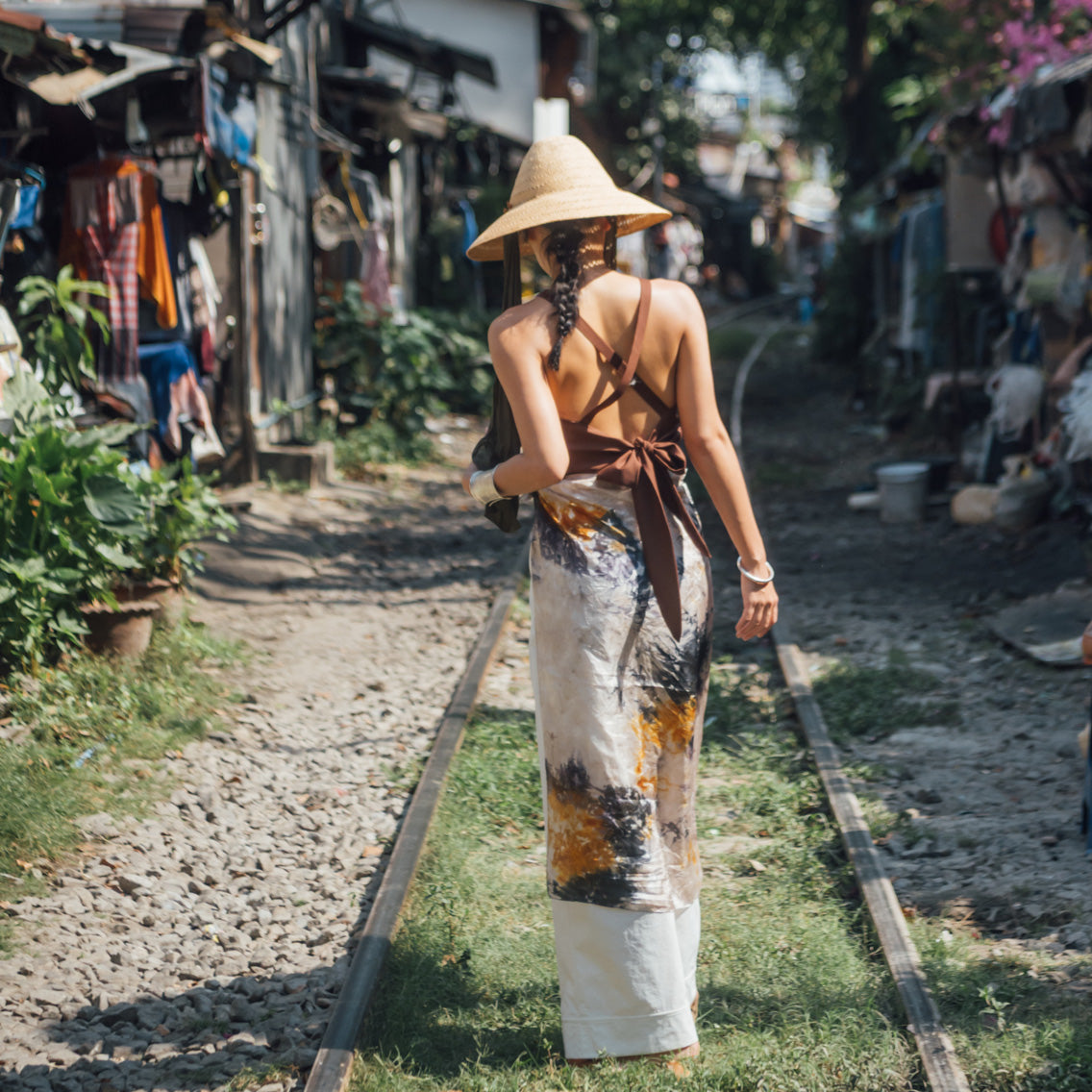 花影 -HANAKAGE- Silk Scarf  _YELLOW