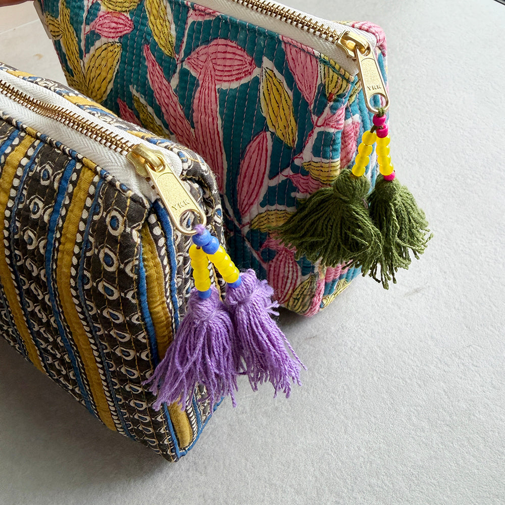Block Print Kantha Bottom Pouch