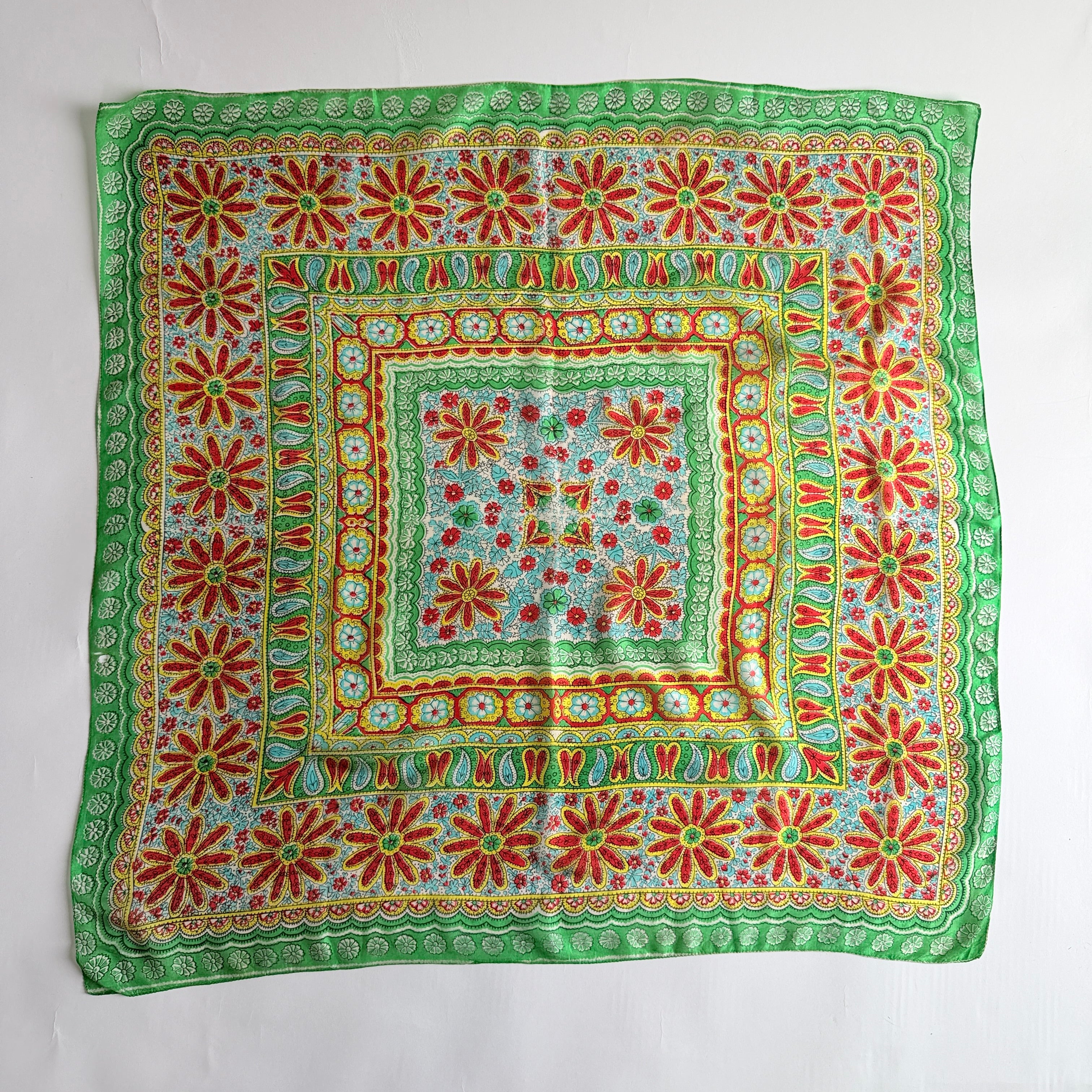 Vintage Silk scarf _L-7_