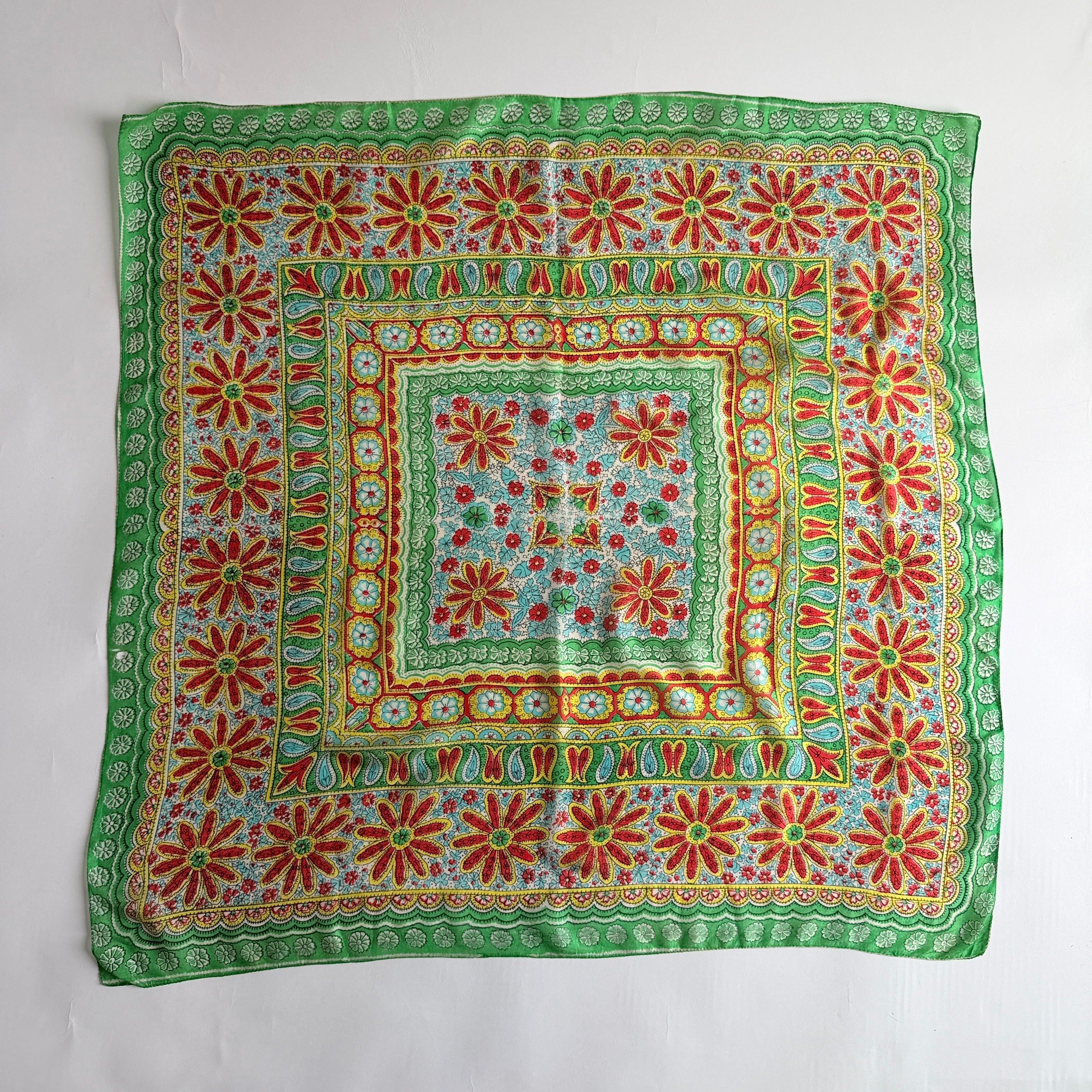 Vintage Silk scarf _L-7_