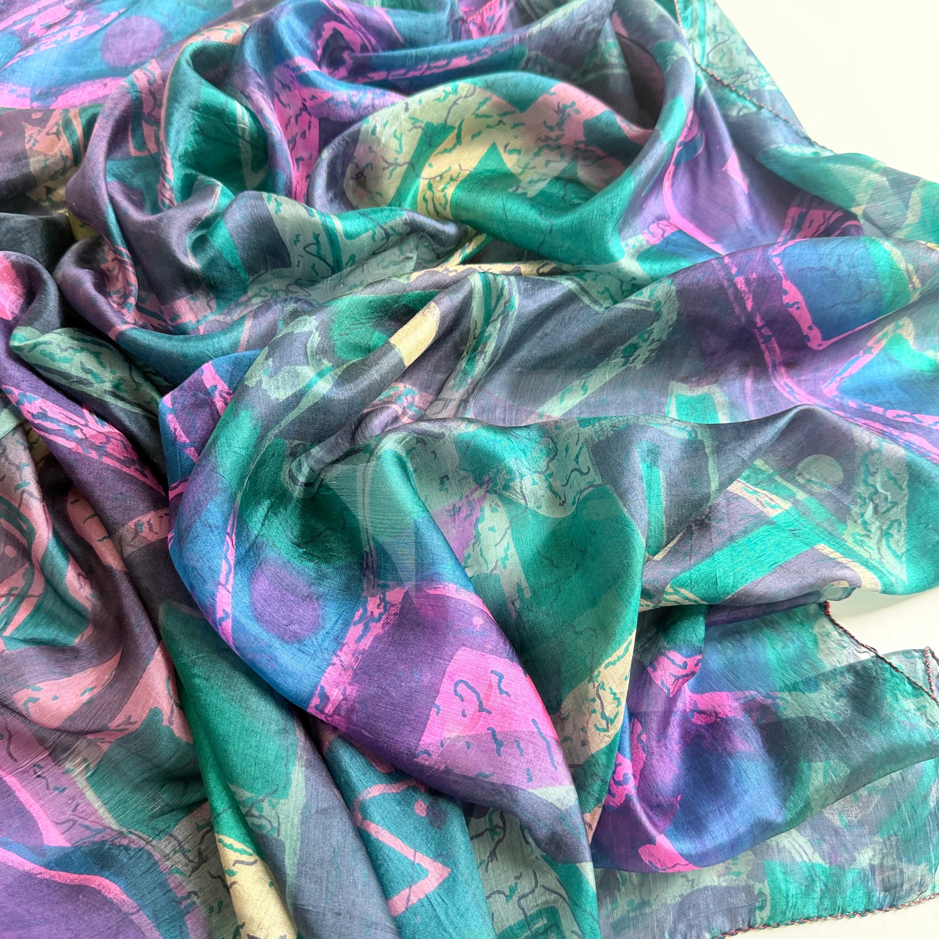 Vintage Silk scarf _L-8
