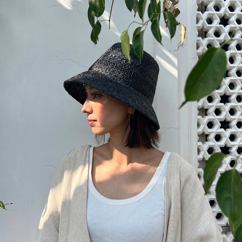 Vintage Raffia Bucket