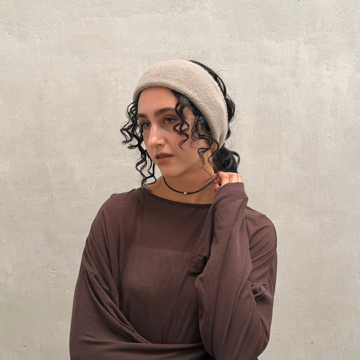 Turbante de punto relajante