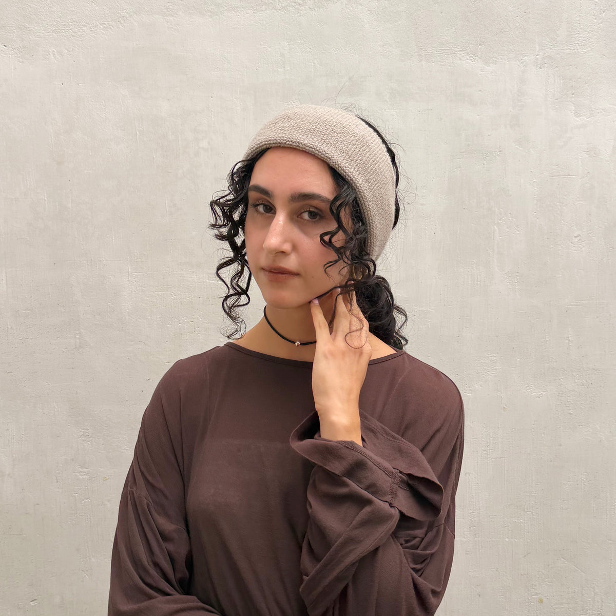 Turbante de punto relajante