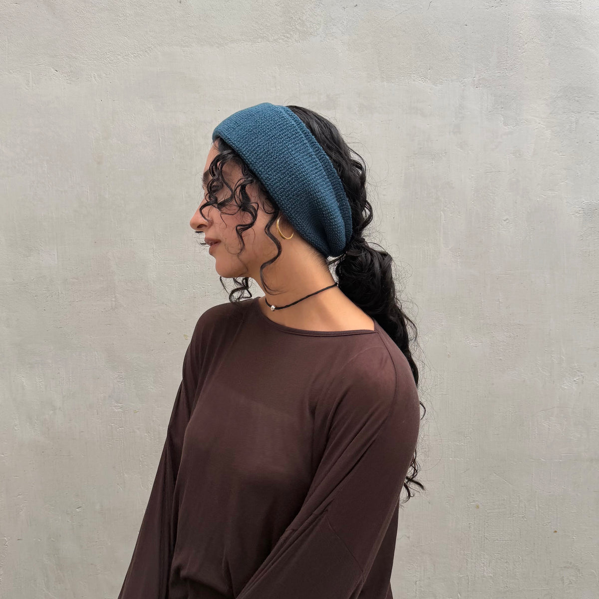 Turbante de punto relajante
