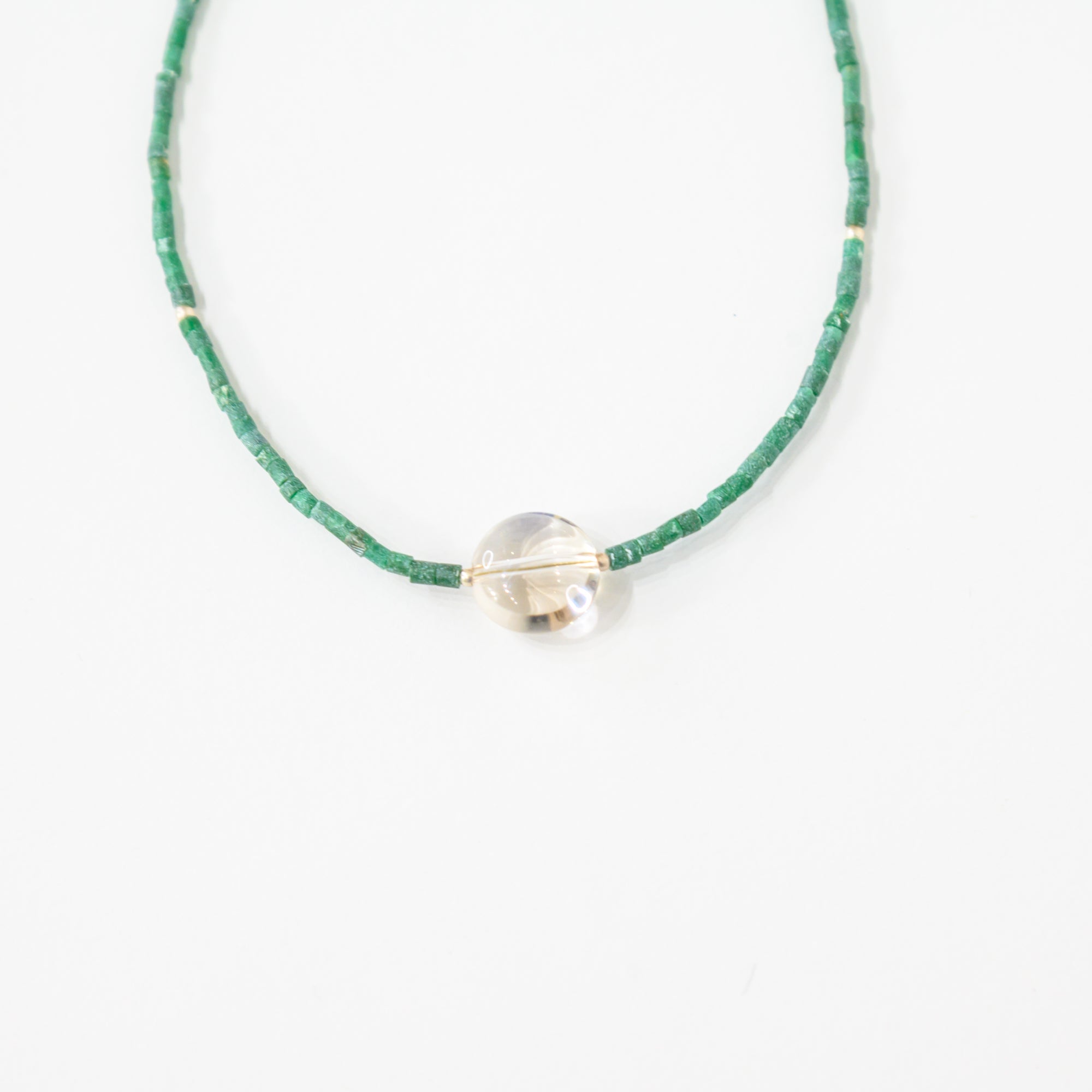 Vintage Stone Beads  Clear Quartz Choker