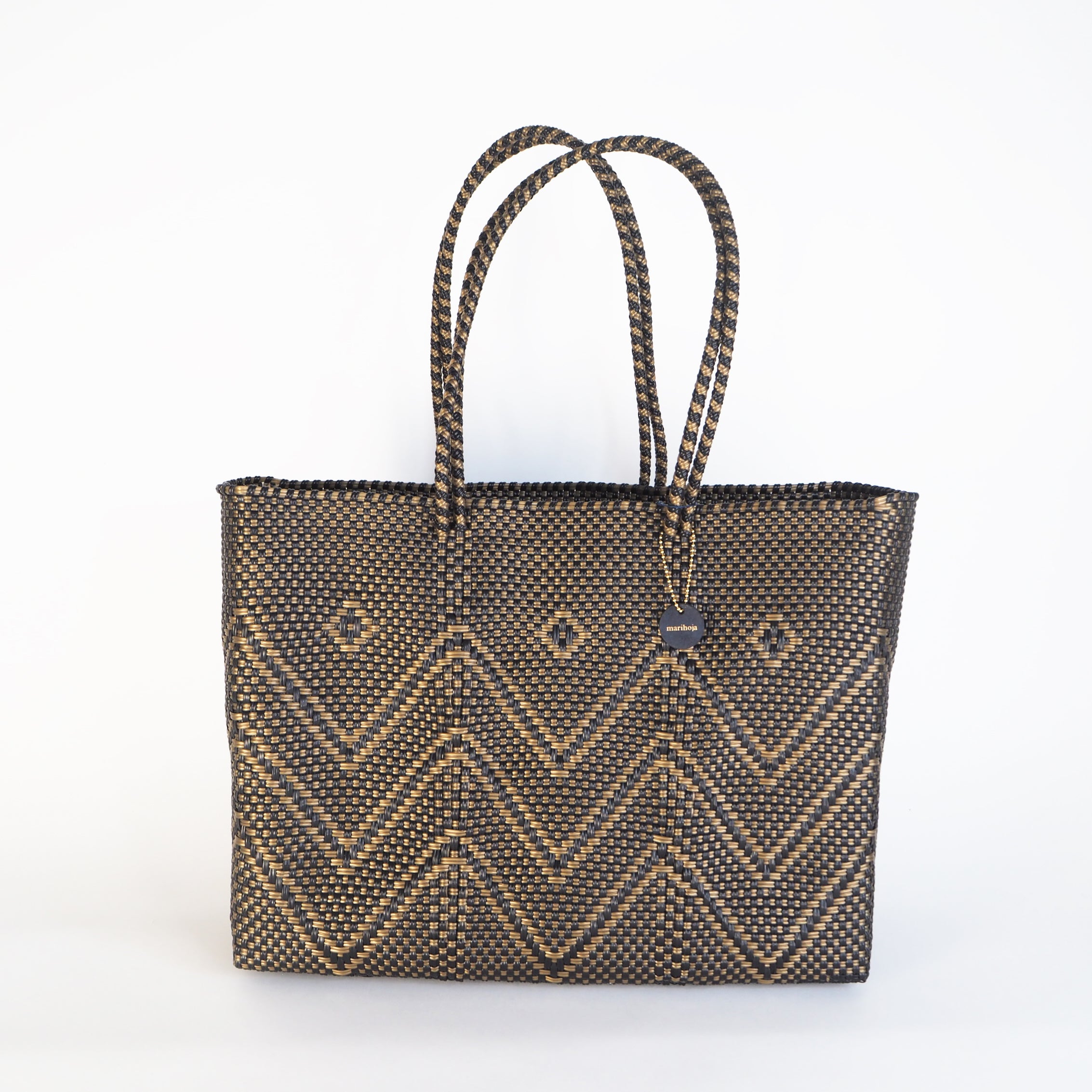 Mercado Bag Isabel  (Long handle)　Gold × Black