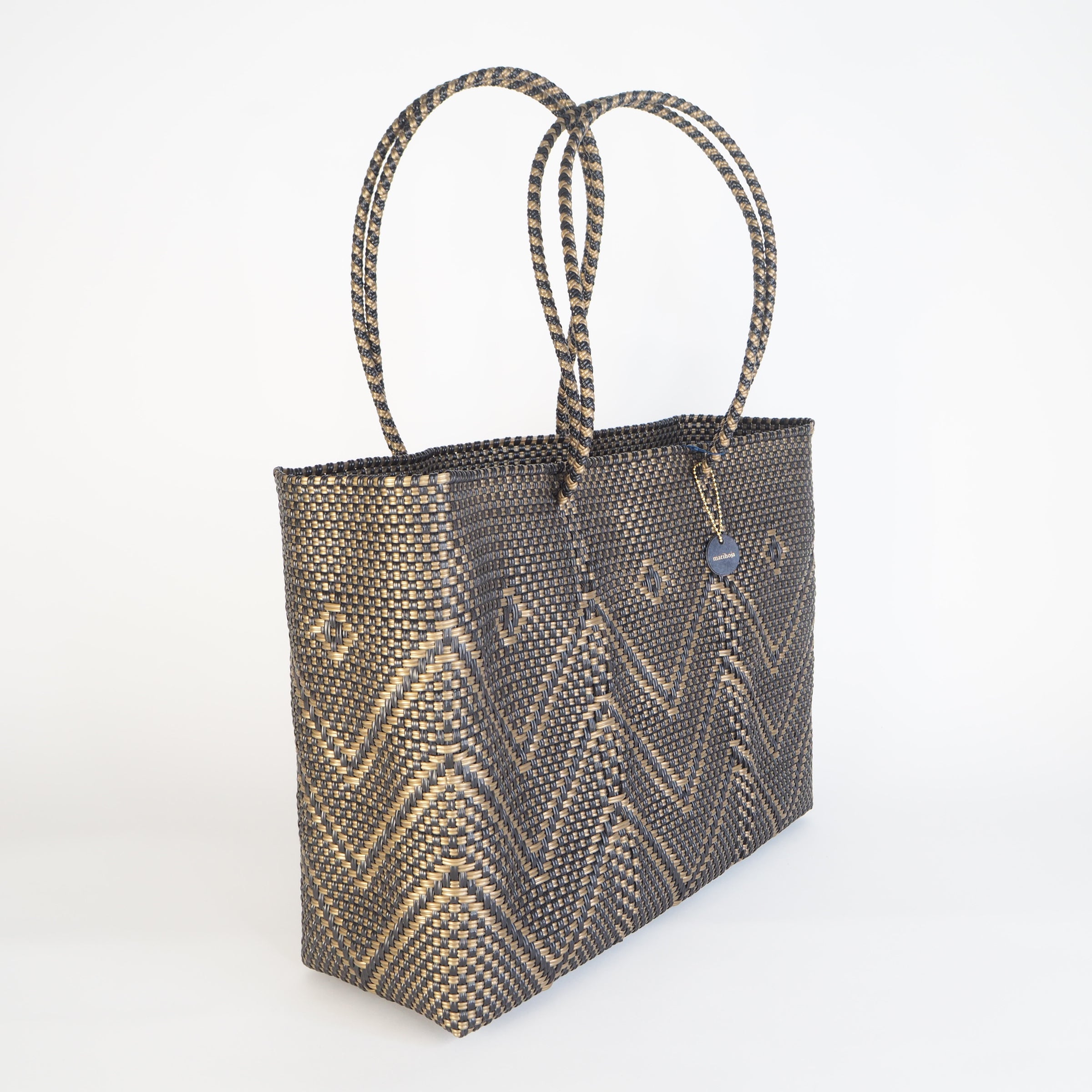 Mercado Bag Isabel  (Long handle)　Gold × Black
