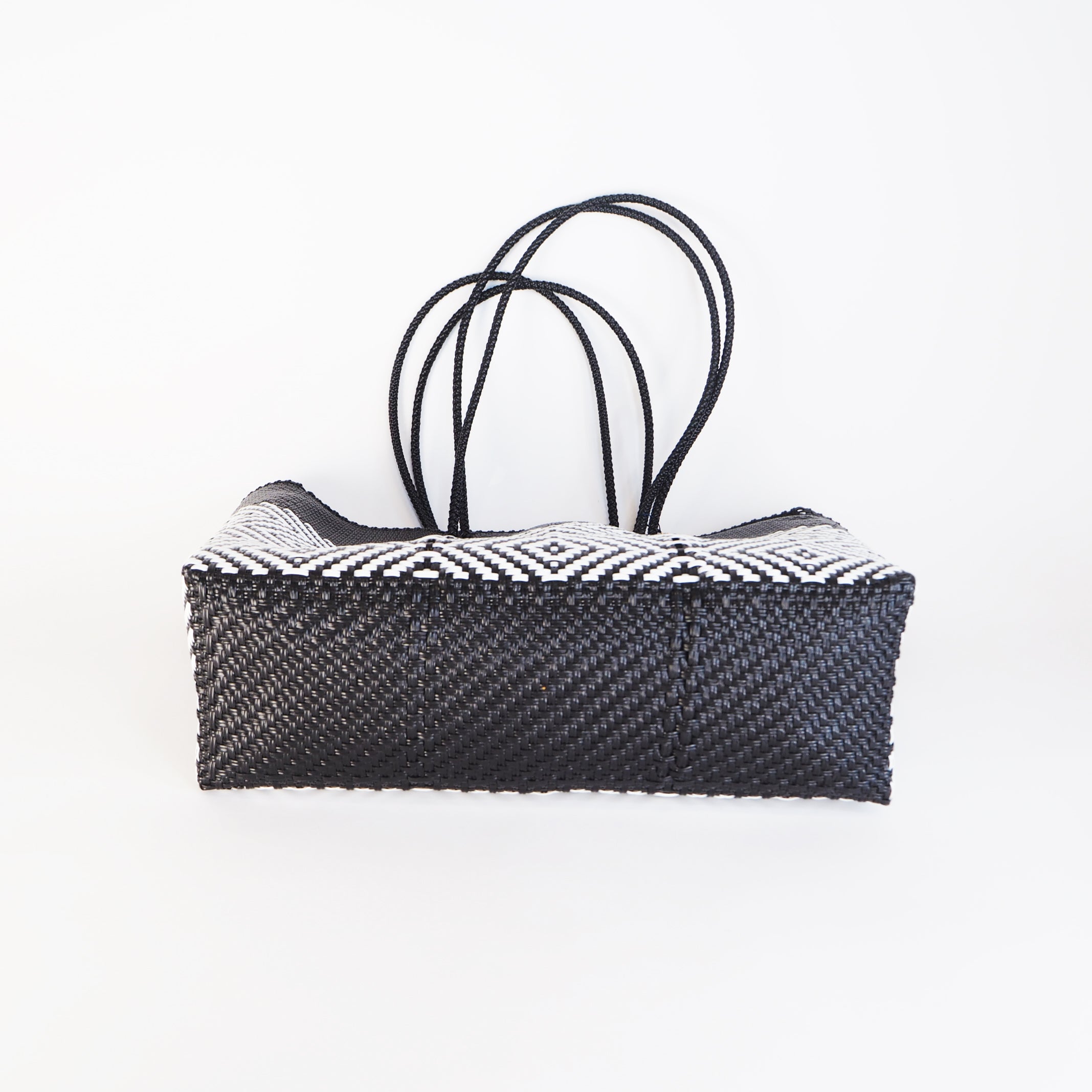 Mercado Bag Isabel  (Long handle)　Black × White