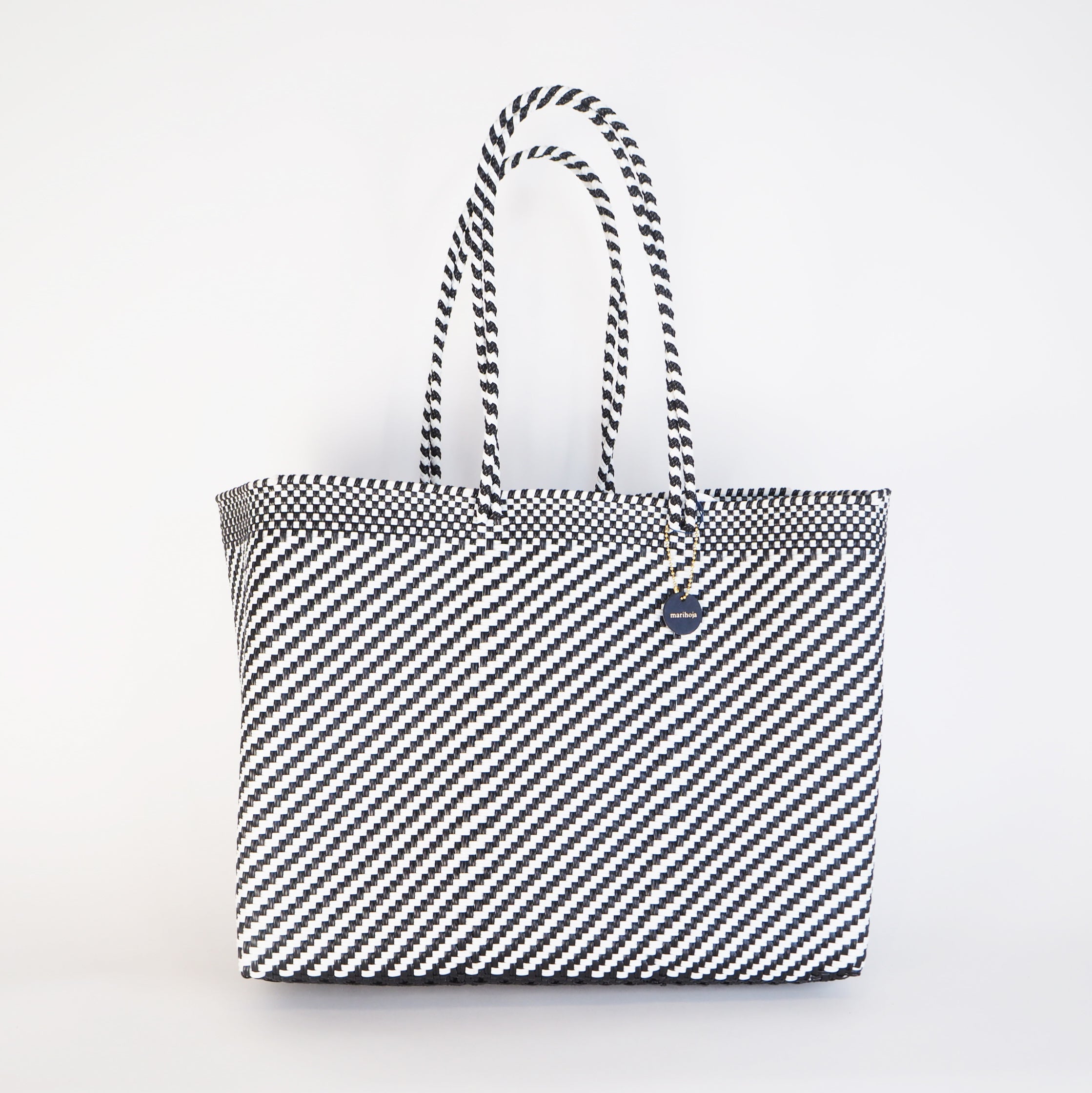 Mercado Bag Isabel  (Long handle)　Black × White