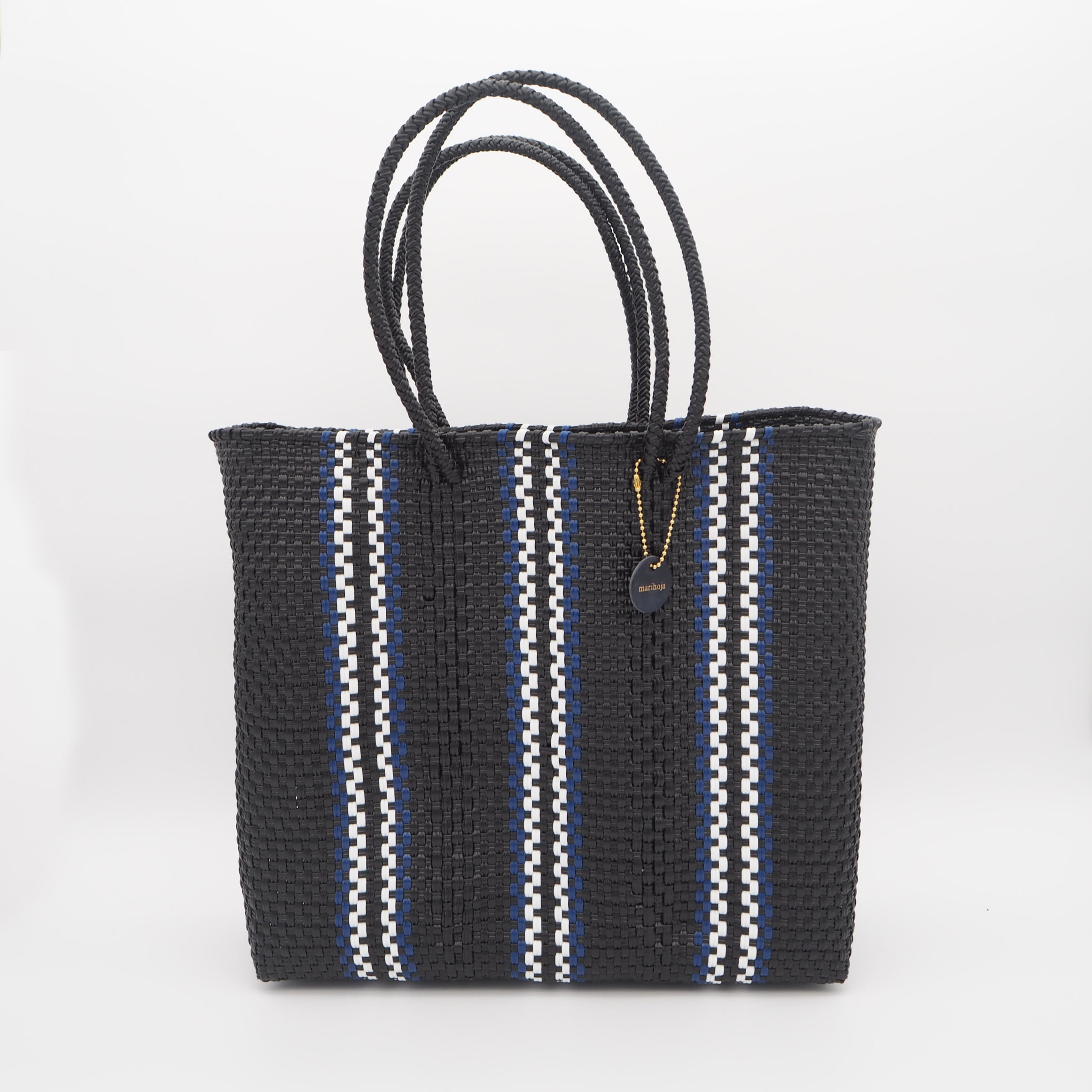 Mercado Bag Amaria -Black×Blue Stripe