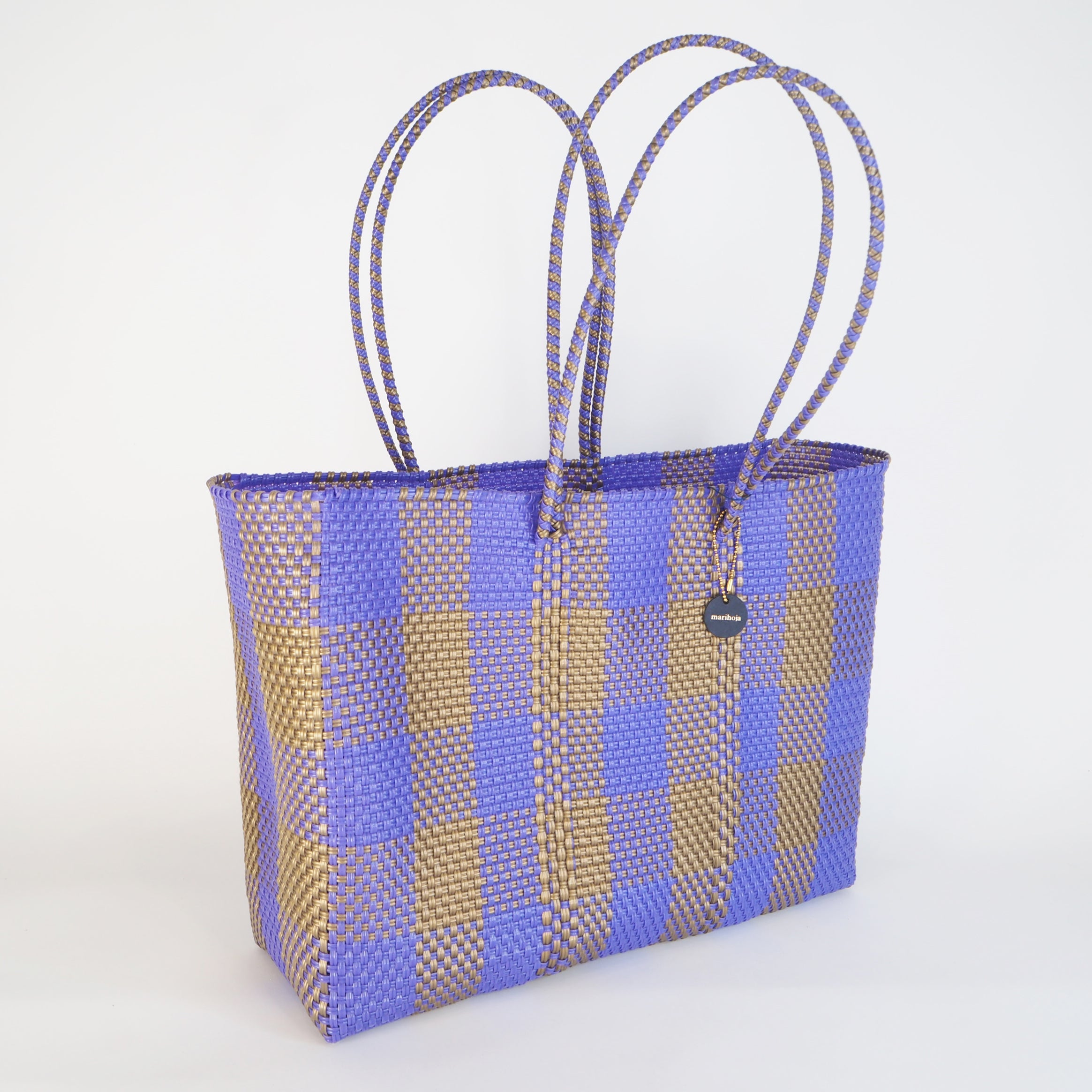Mercado Bag Isabel  (Long handle)　Gold ×purple