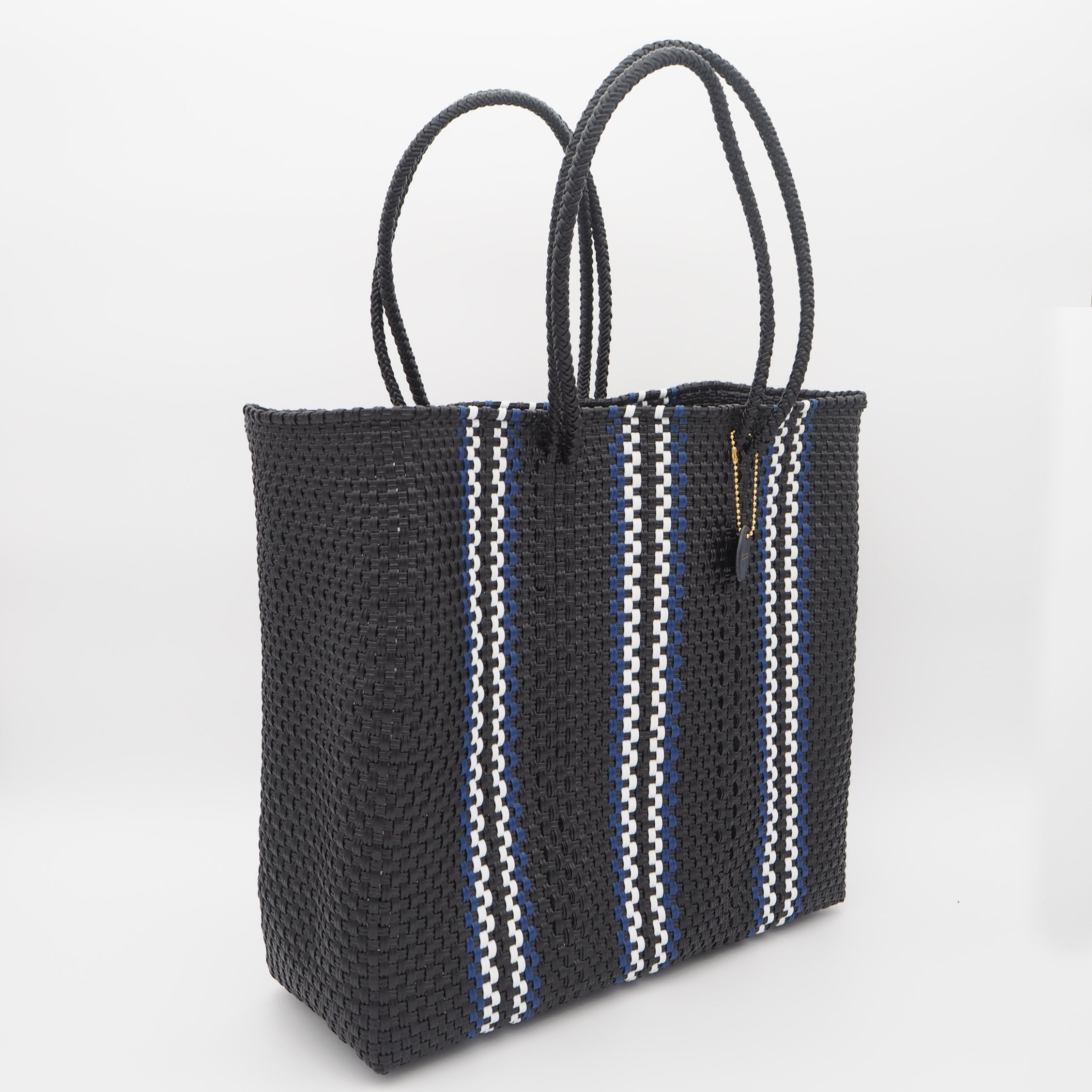 Mercado Bag Amaria -Black×Blue Stripe