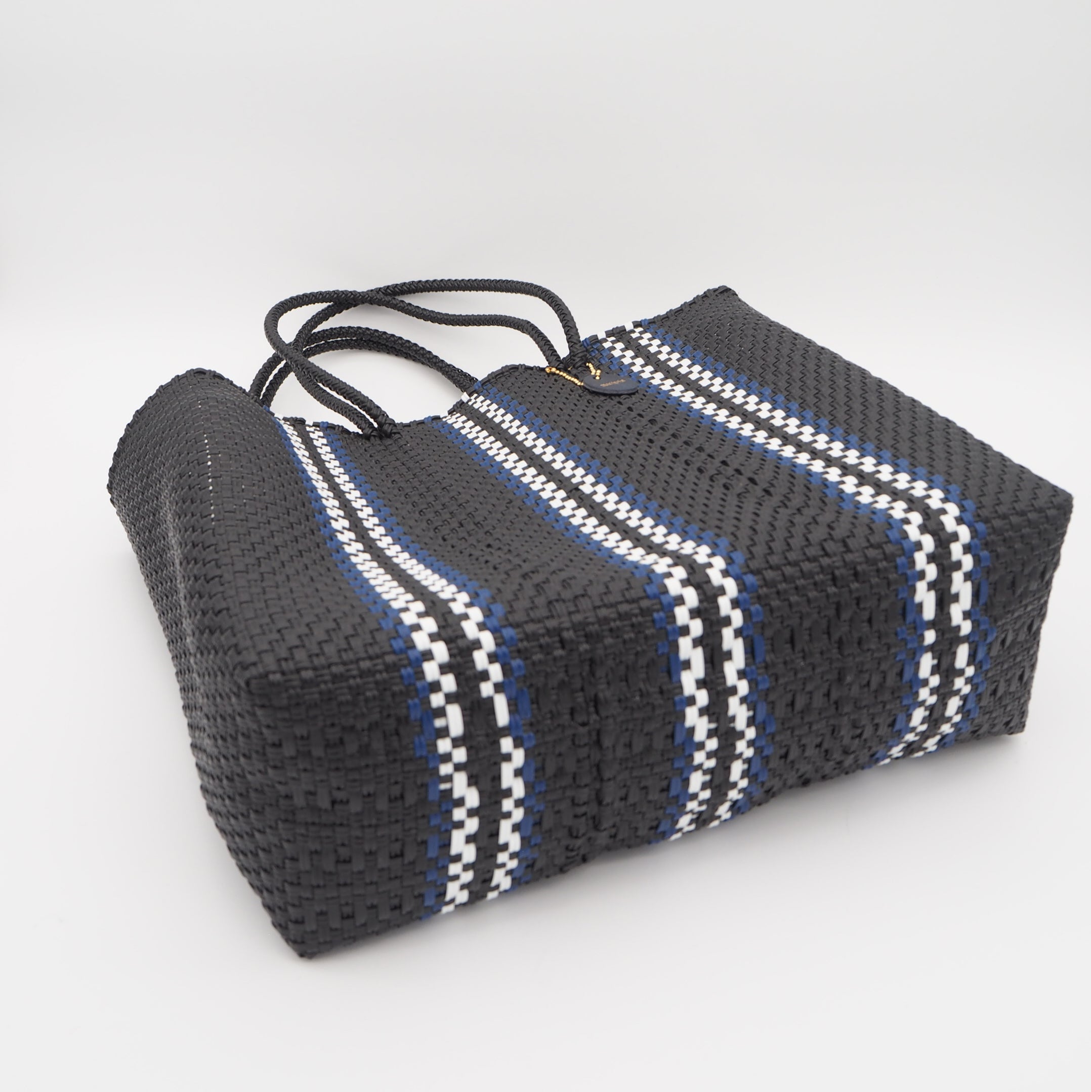Mercado Bag Amaria -Black×Blue Stripe